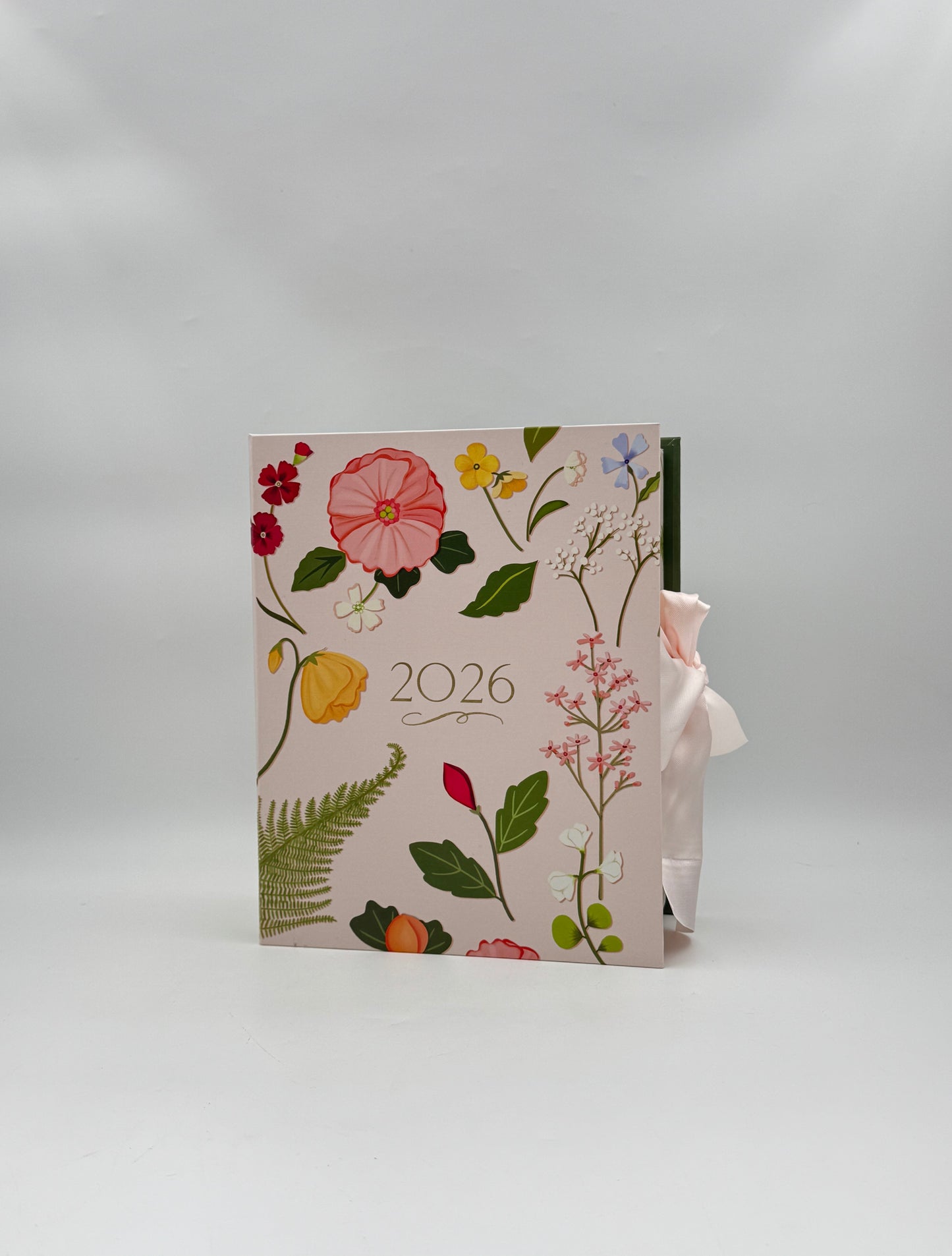 Karen Adams "2026 Boxed Floral Calendar" with Easel – Hand-Glittered & Foil Accents