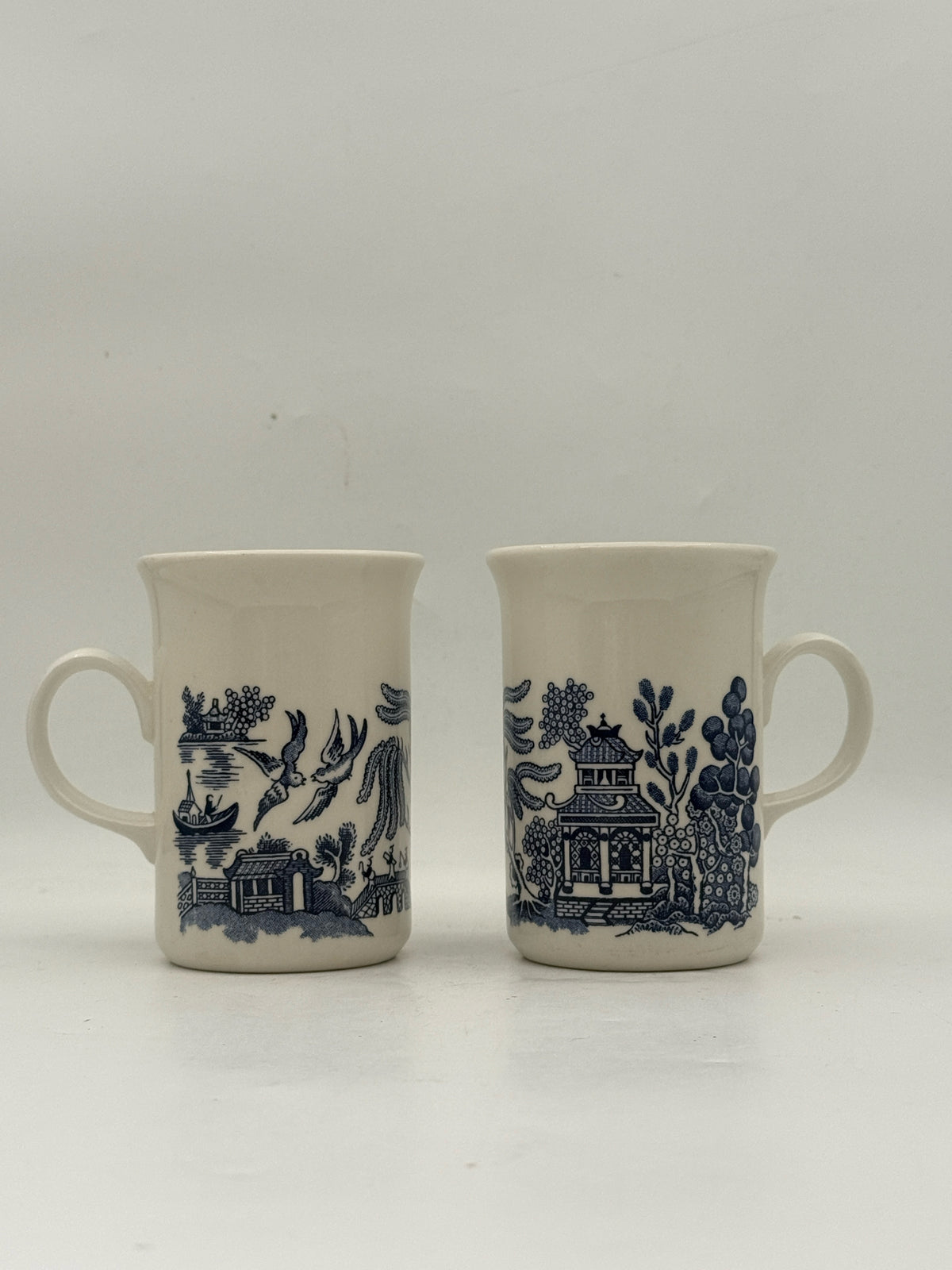Pair Of Blue Willow Mugs