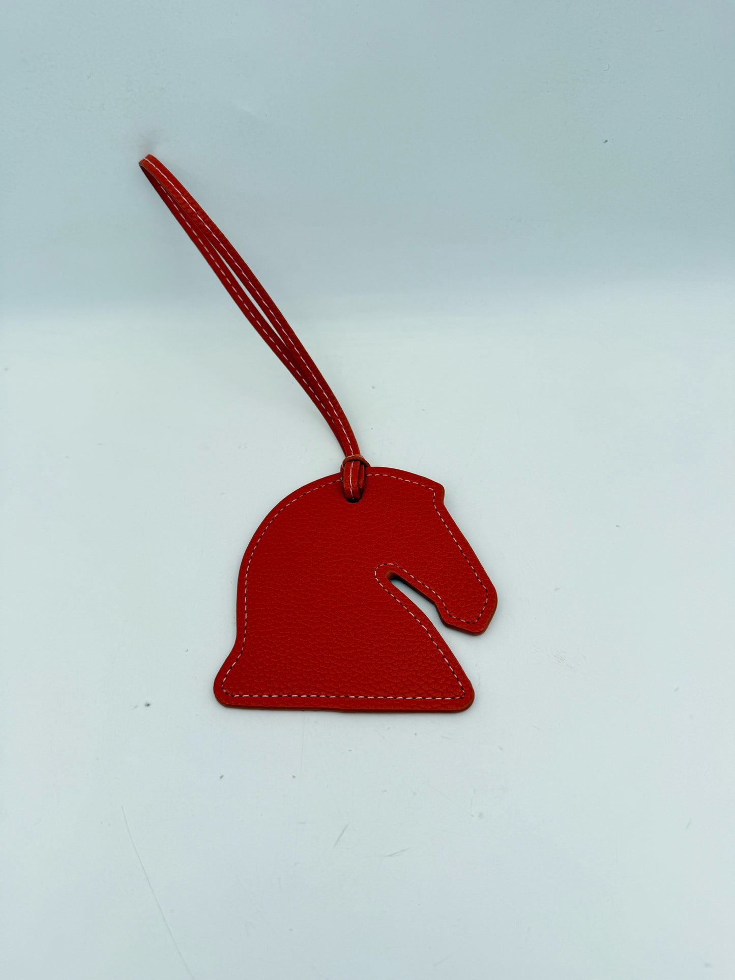 Orange Leather Horsehead Bag Charm