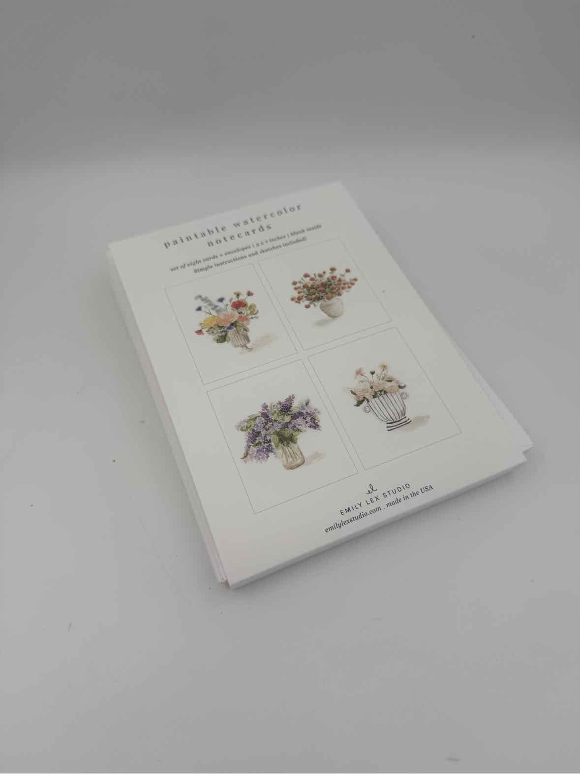 Emily Lex Paintable Watercolor Notecards Bouquets
