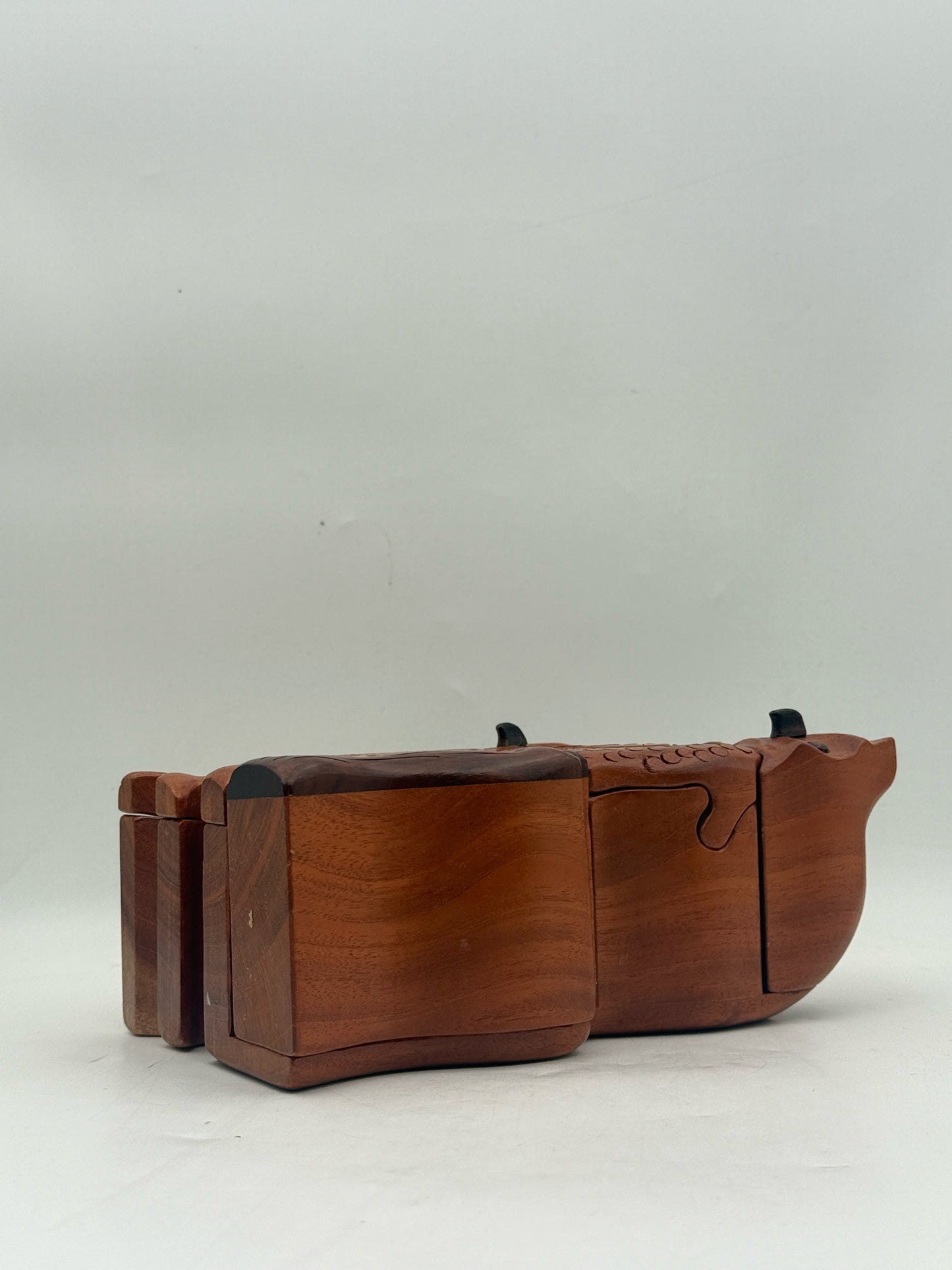 Hand Carved Wood Owl Puzzle Figurine