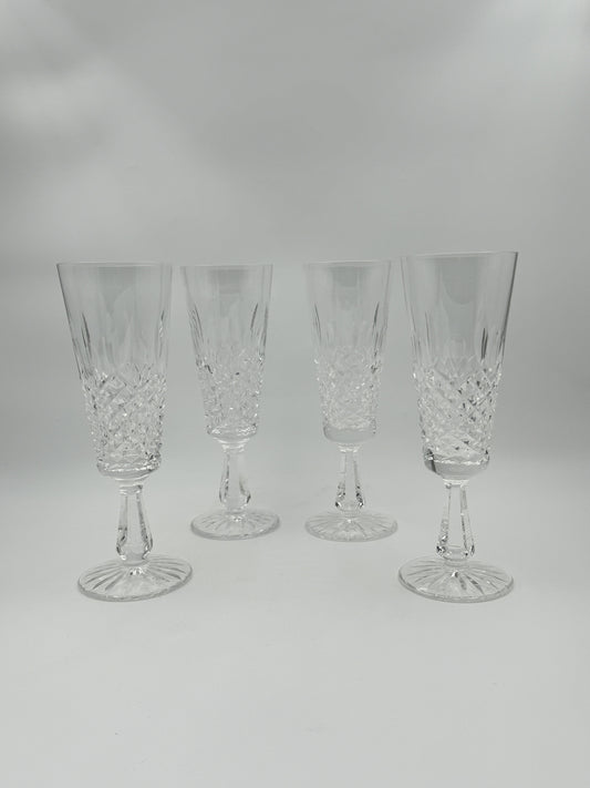 Waterford "Kenmare" Crystal Champagne Flutes – Set of 4