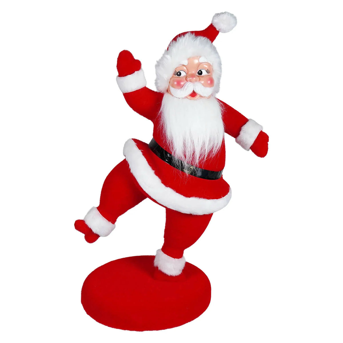 Large Flocked Dancing Santa