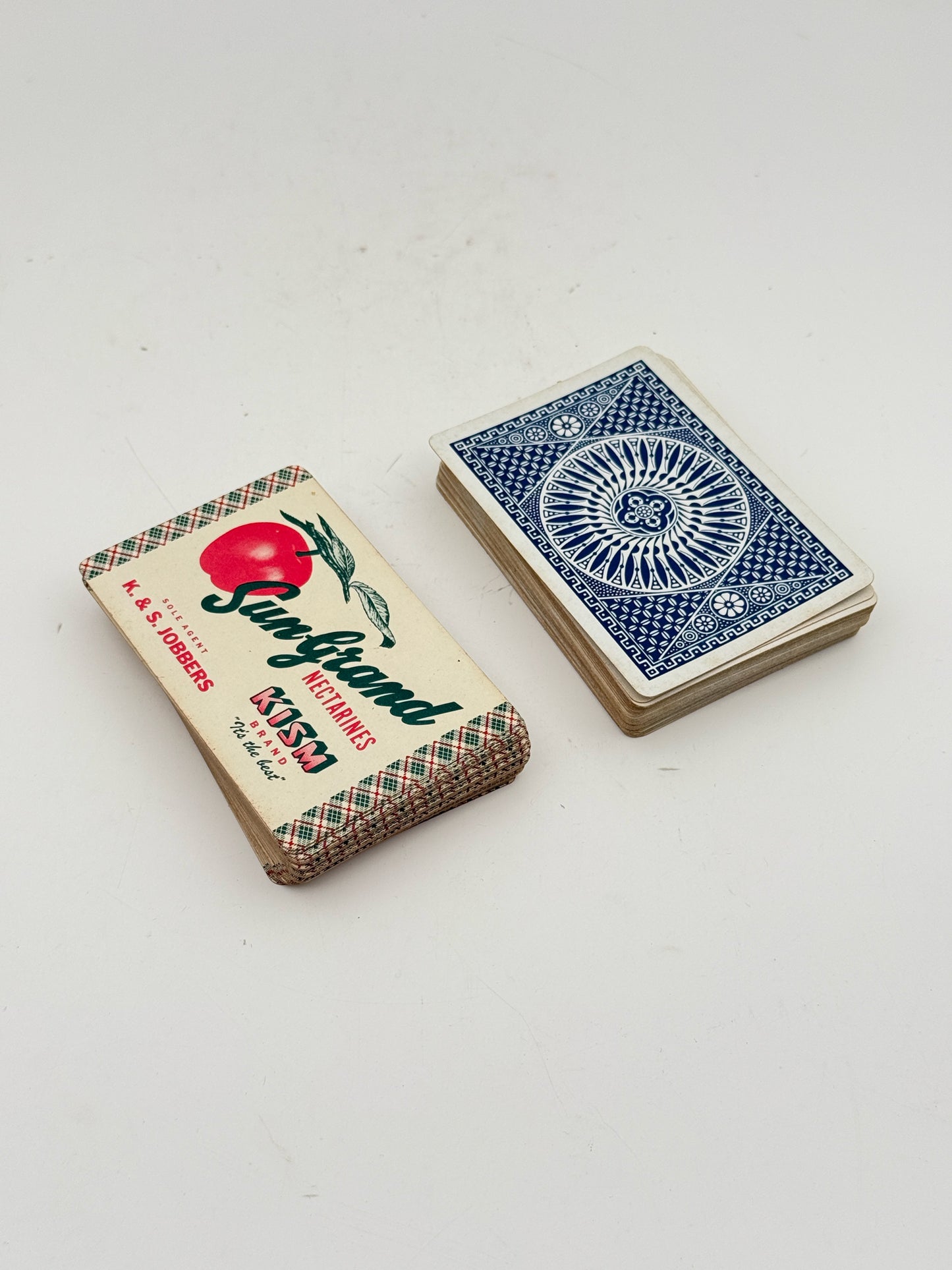 Vintage Leather Playing Card Case Made In Italy- Vintage Playing Cards Included