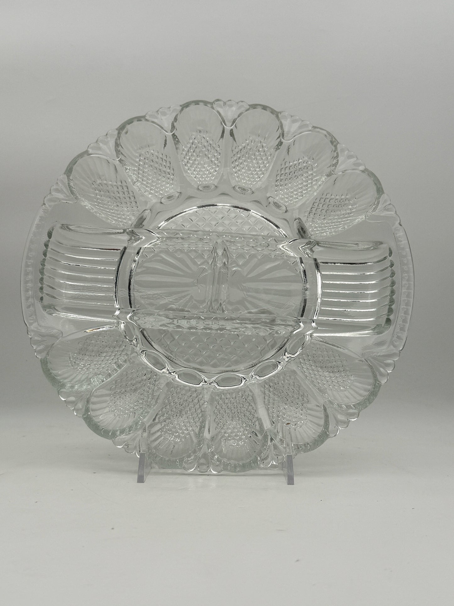 Vintage Devil Egg Platter With Condiment Division