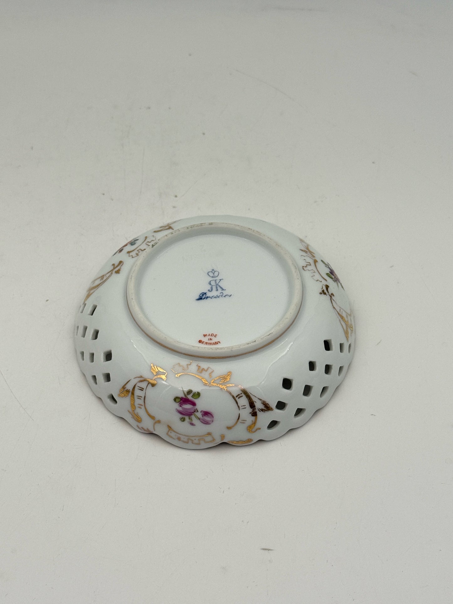 Antique Dresden Reticulated Bowl