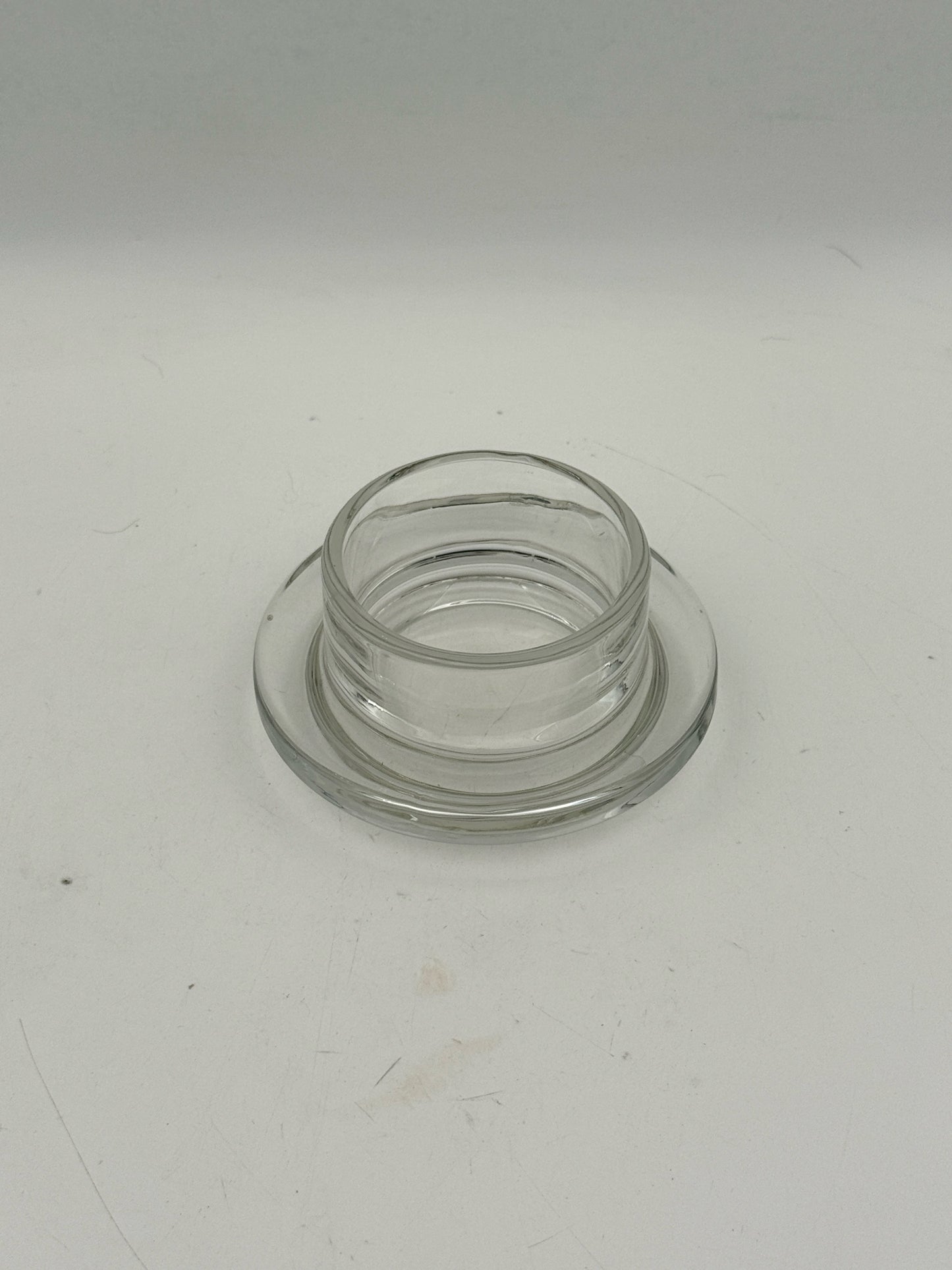 Vintage Glass Butter Cloche With Leaf Design