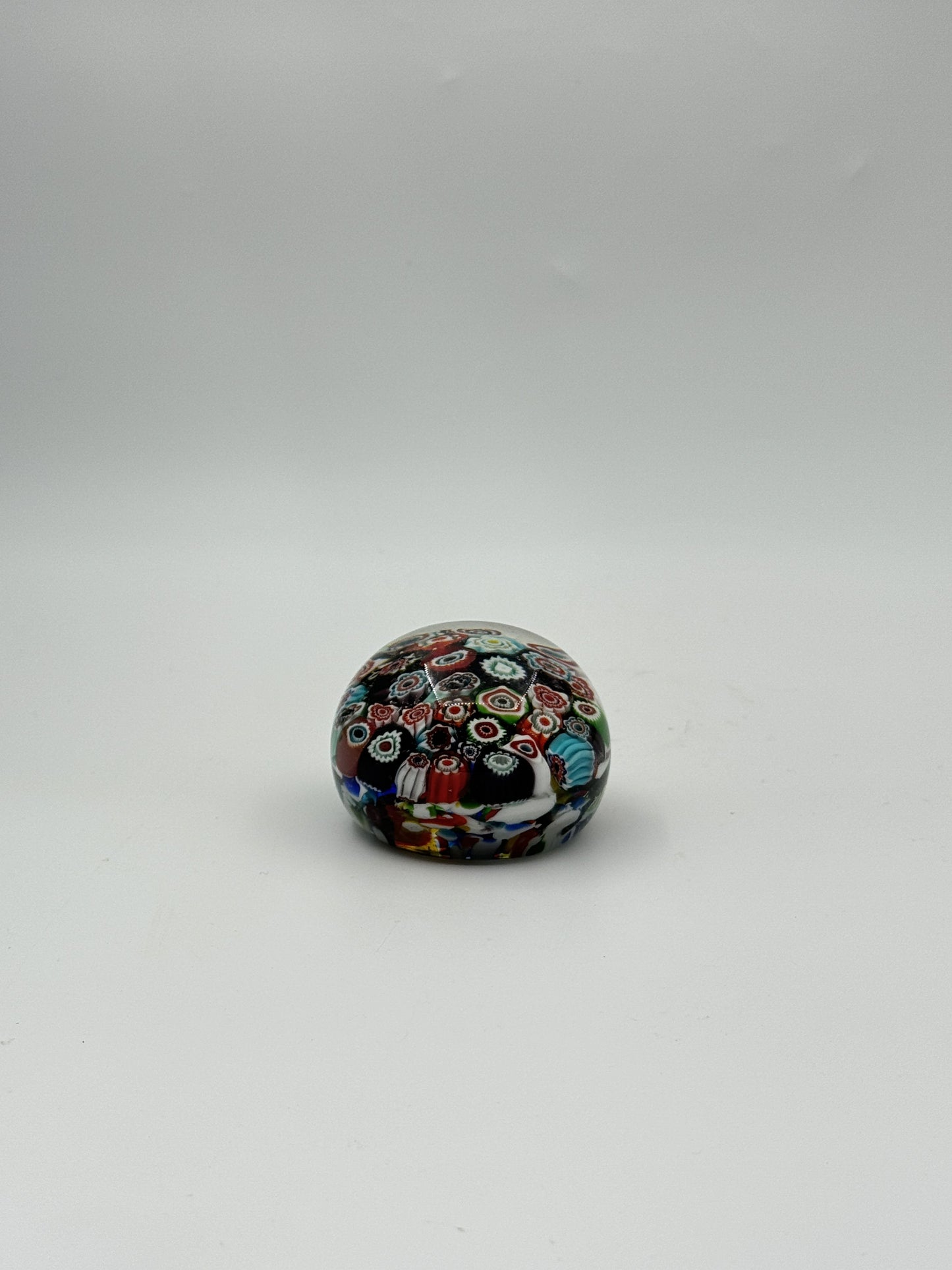 Murano Glass Paperweight – Multicolored Millefiori Design – Italy
