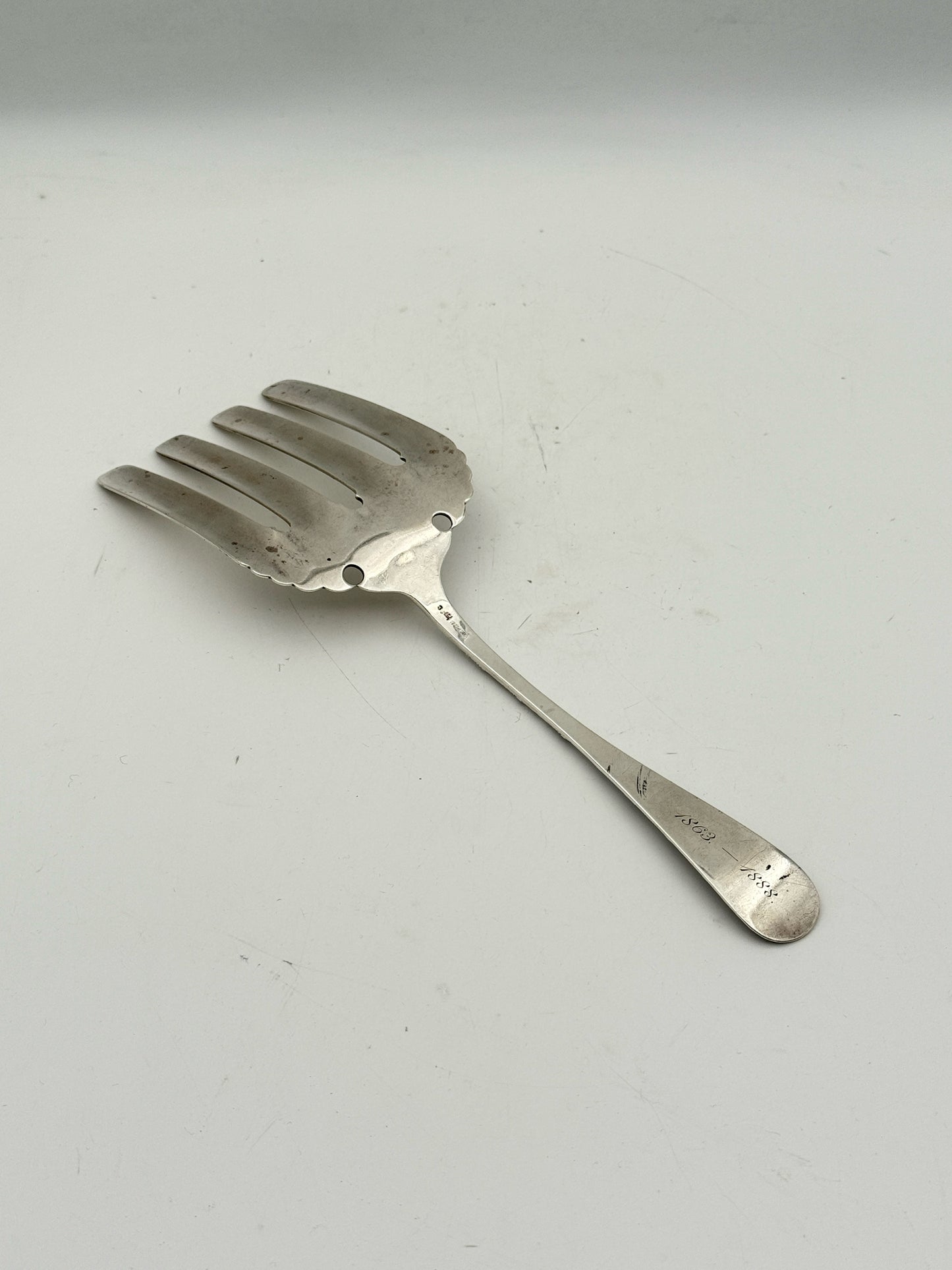 Antique Sterling Silver "B" Monogram Meat Fork