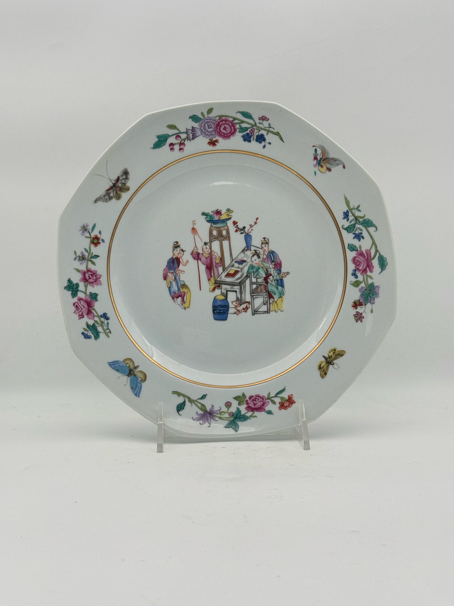 Mottahedeh Pair Of Chinoiserie Plates Made In Portugal