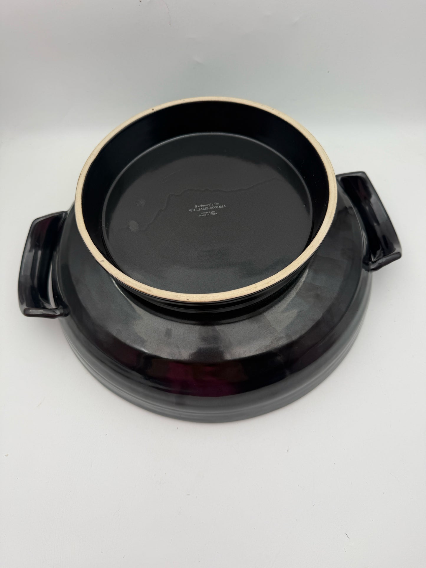 Williams Sonoma Black Serving Dish With Plate