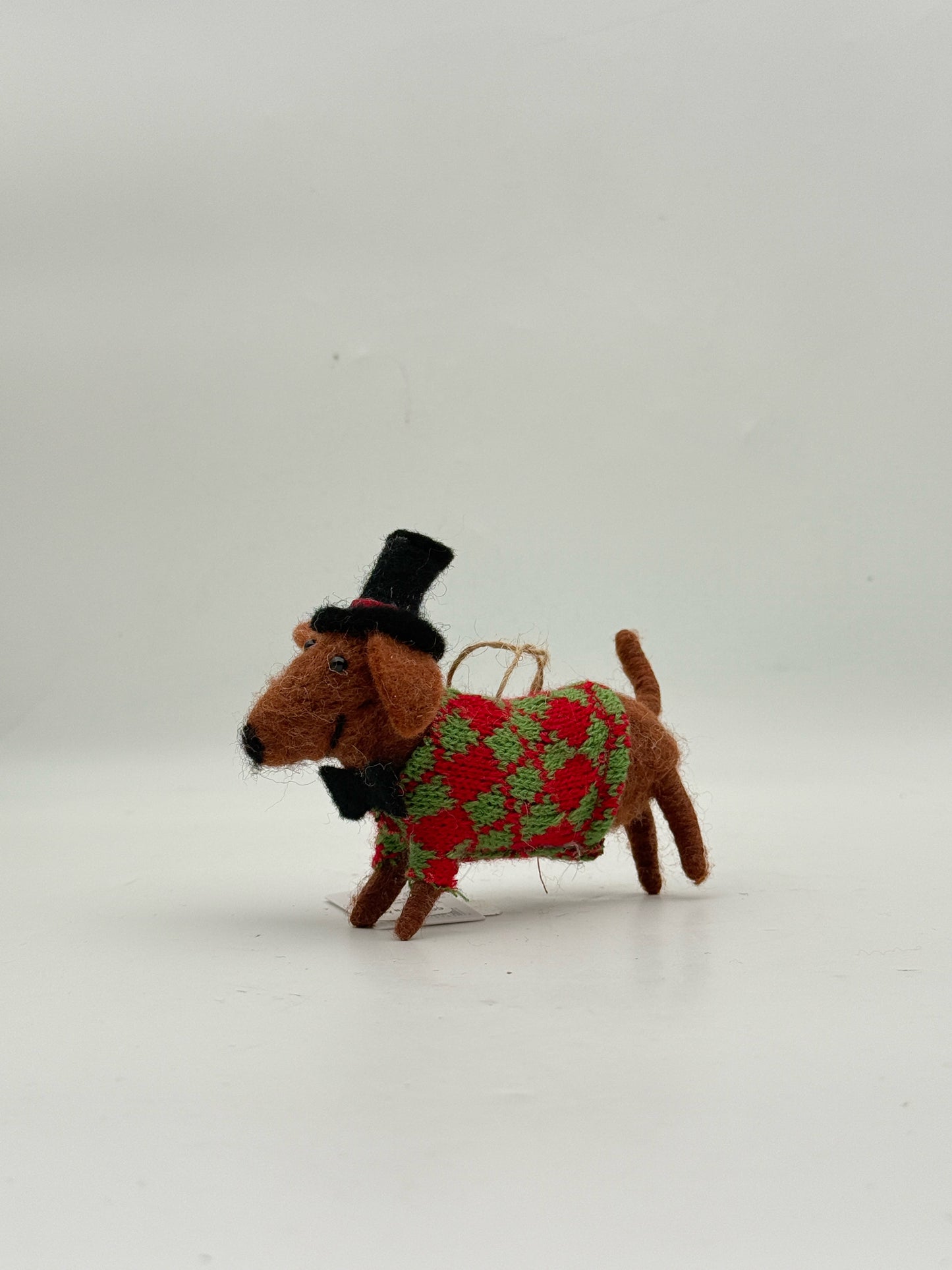 Dachshund Wool Dog Holiday Ornament