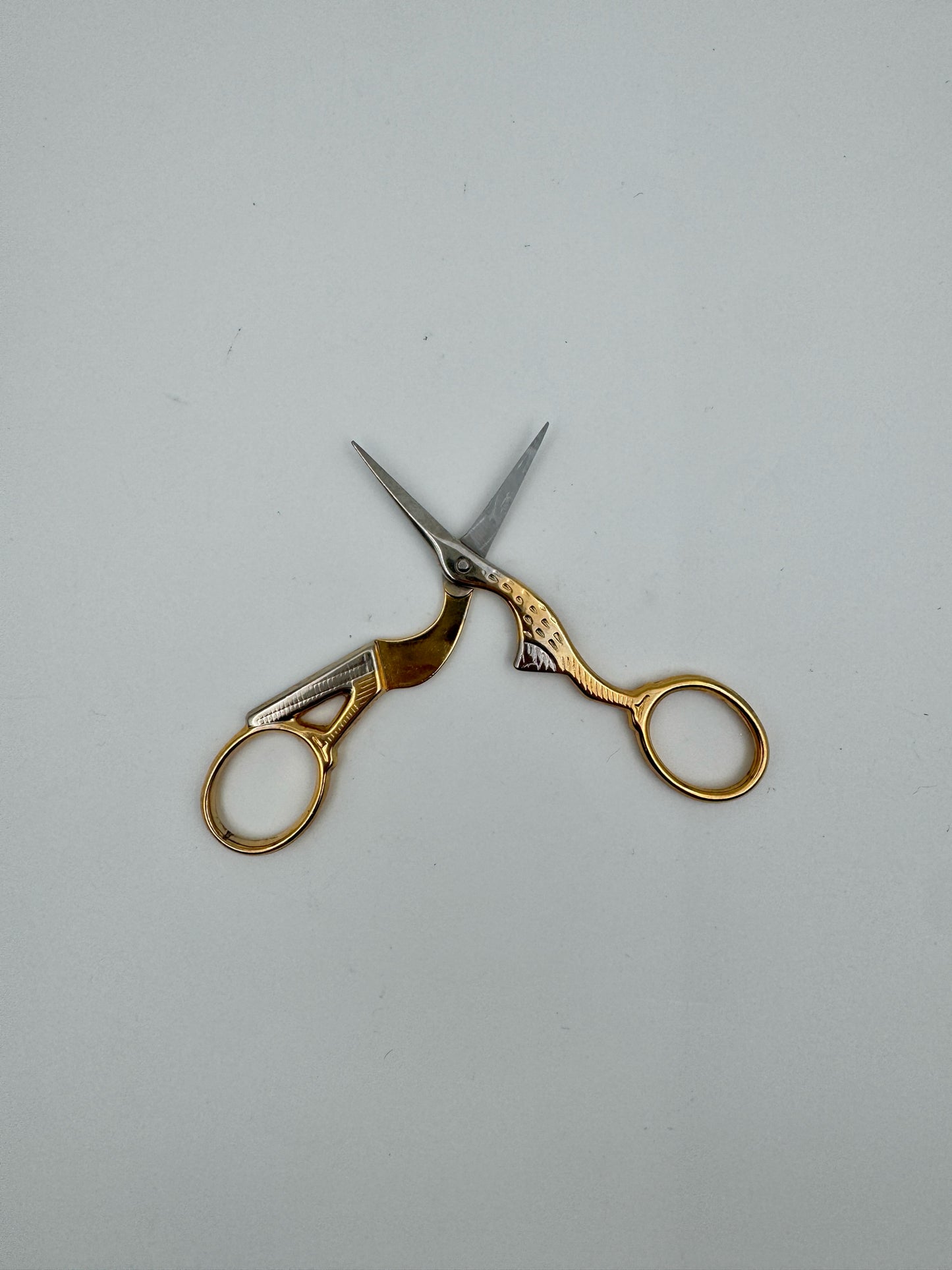 Stork Embroidery Scissors Gold Time - Premium Steel, Made in Italy
