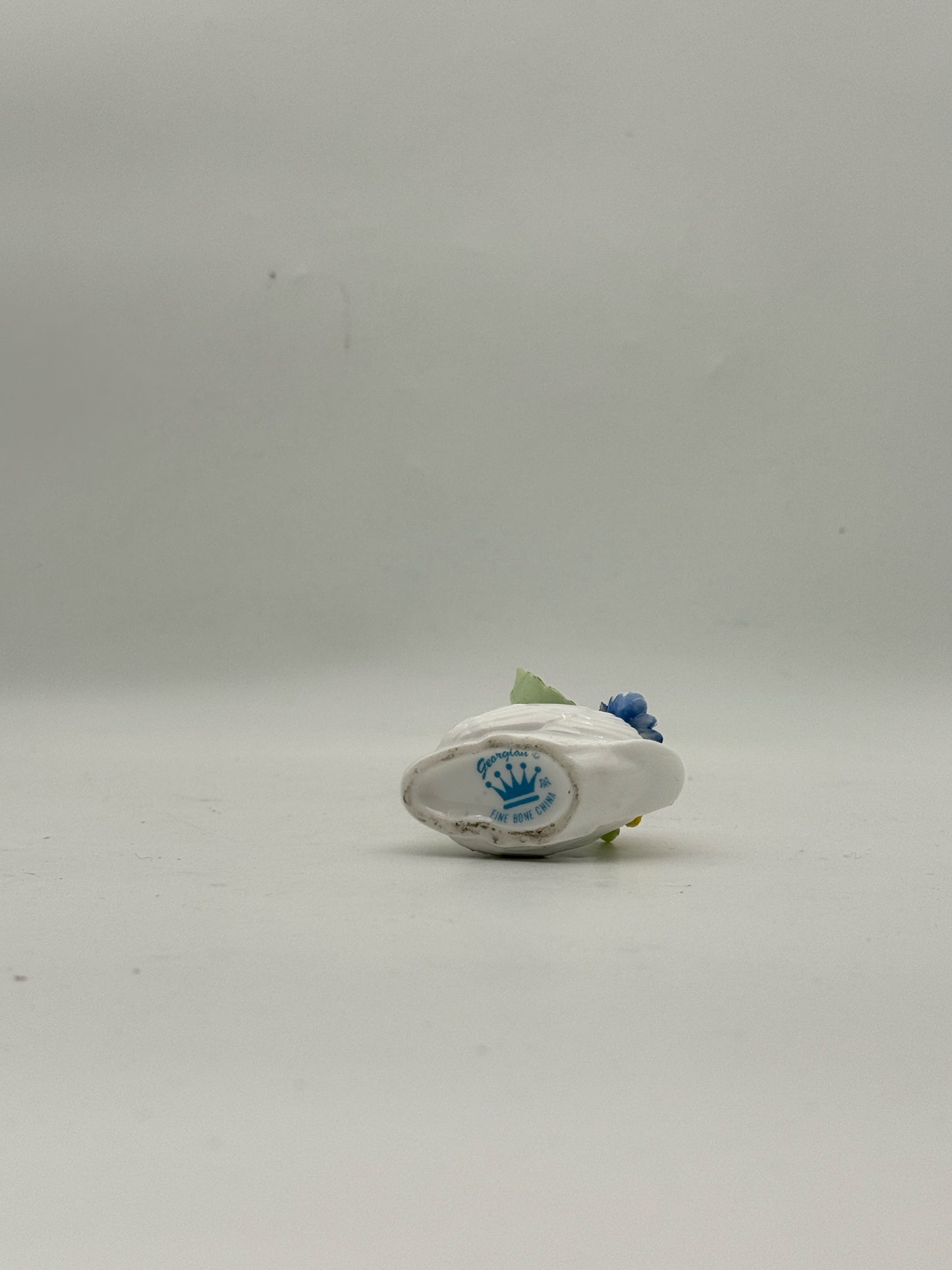 Miniature Swan With Flowers Figurine