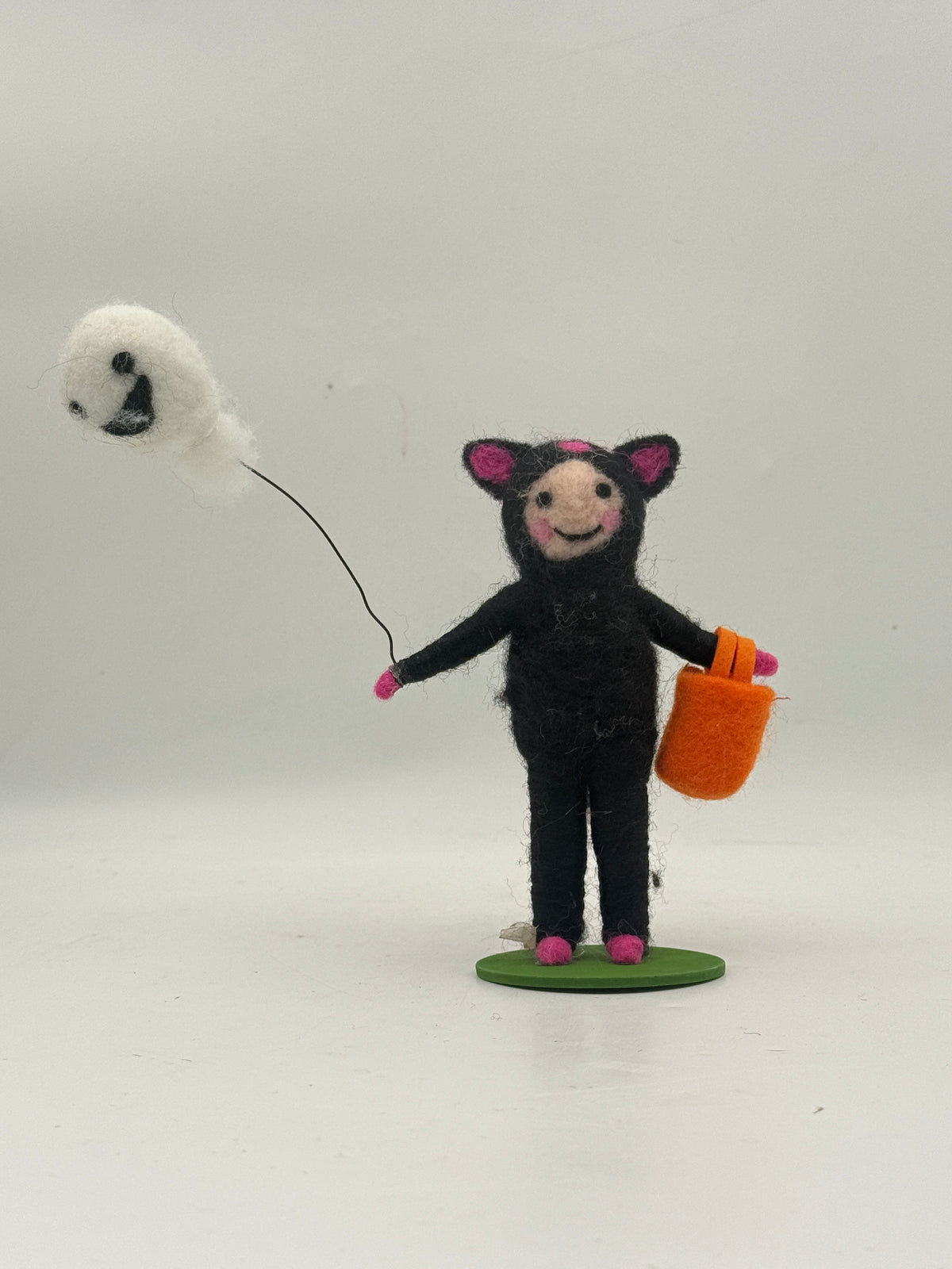 Trick or Treaters Wool Ornament – Cat Costume