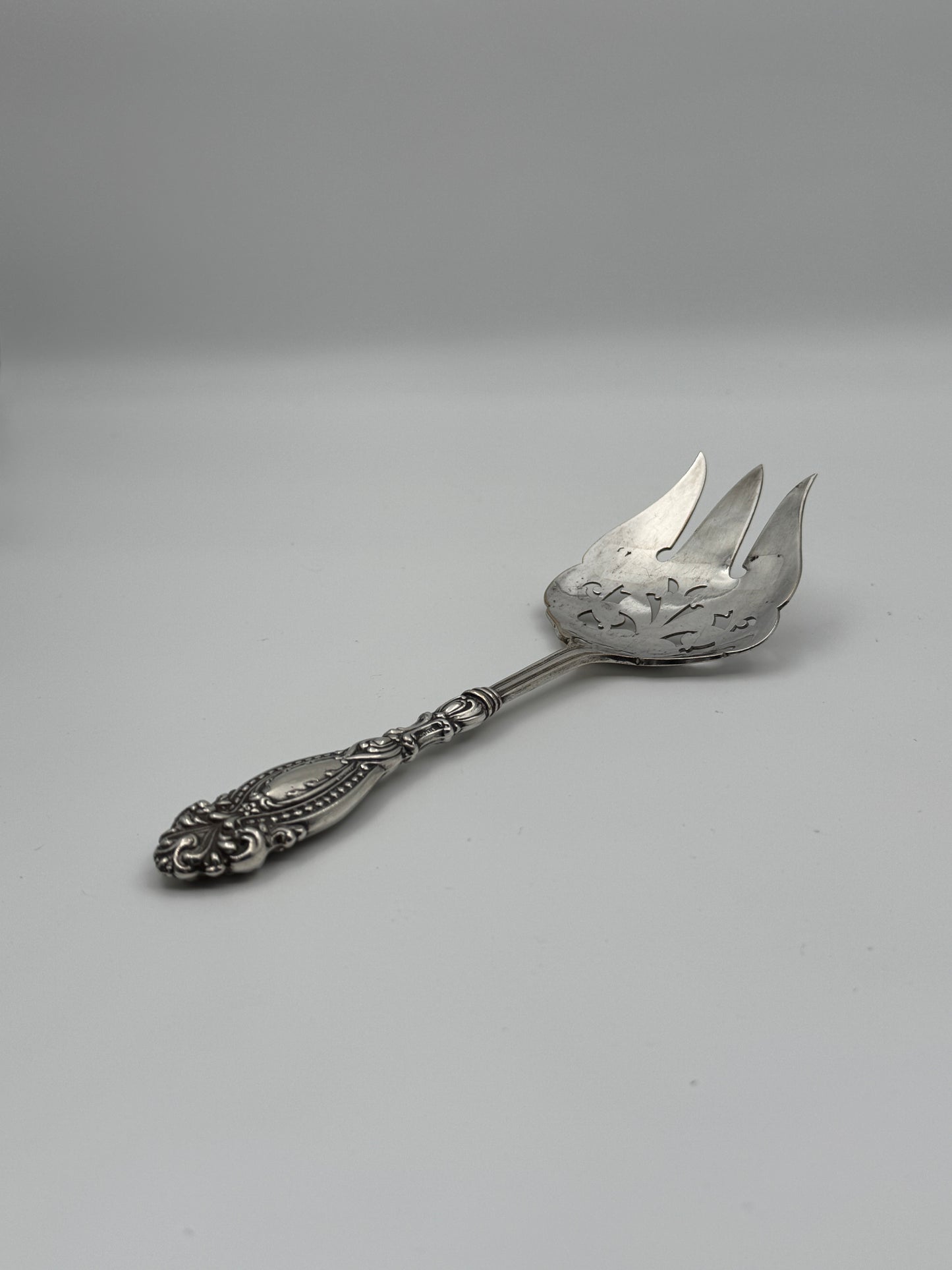 Sterling Silver Pierced Cold Meat Fork – Ornate Vintage Design