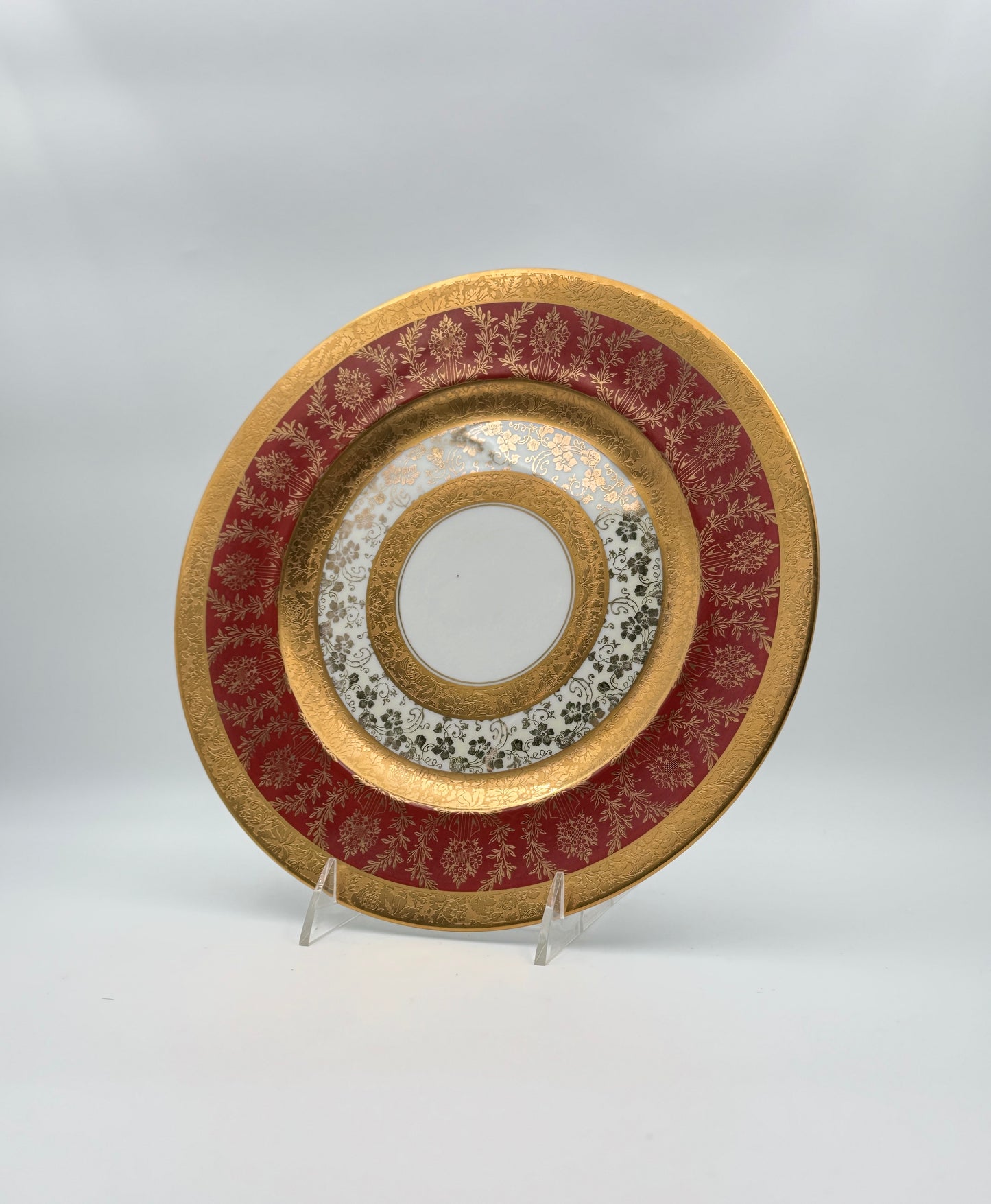 Limoges France Decorative Plate – Burnt Orange & Gold