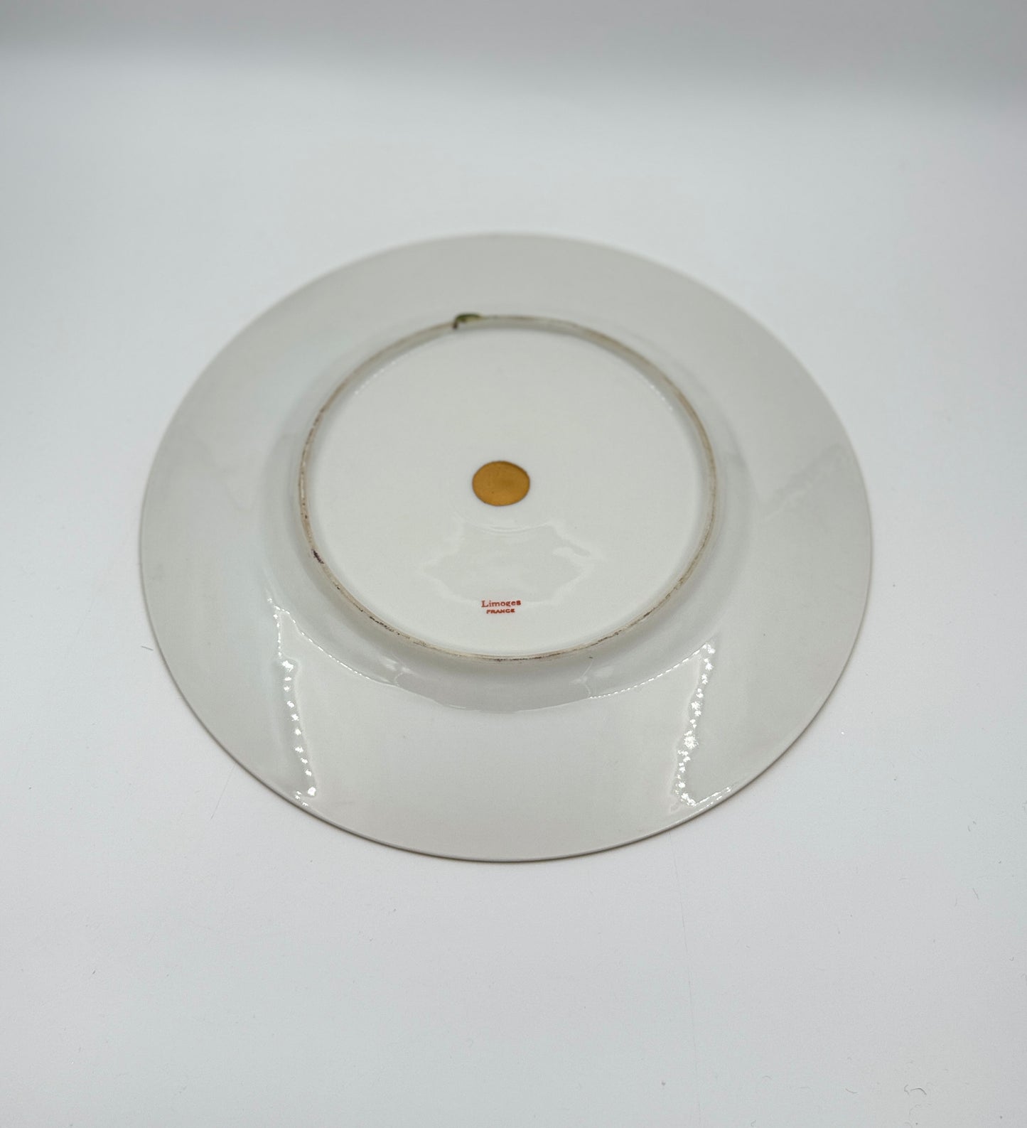 Limoges France Decorative Plate – Burnt Orange & Gold