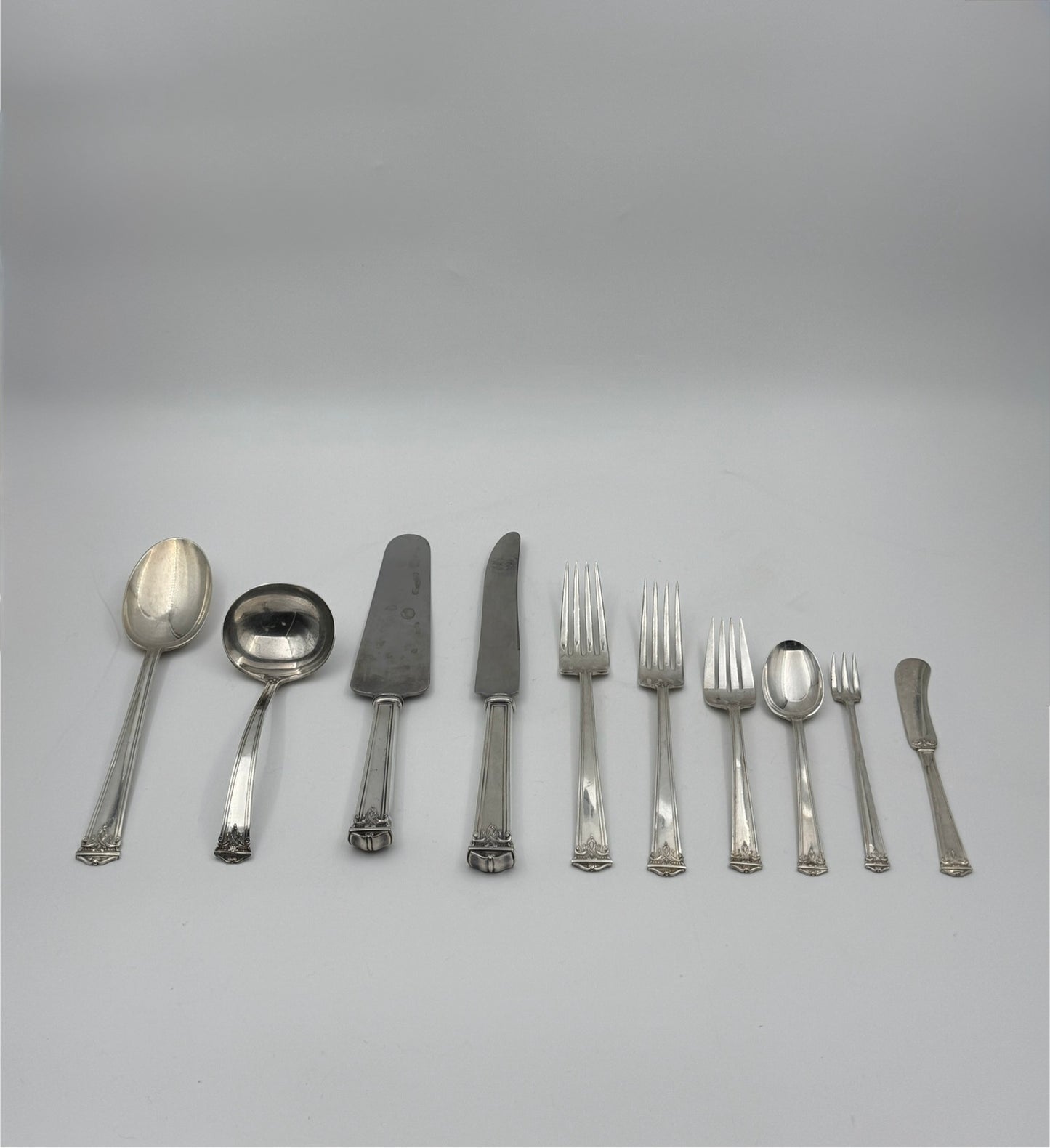Antique Sterling Flatware Set – “Trianon” by Simpson, Hall & Miller – 94 Pieces – Circa 1895