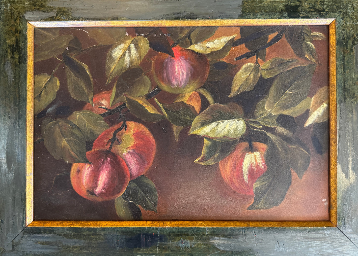 Still Life Painting – Apples in Green Frame
