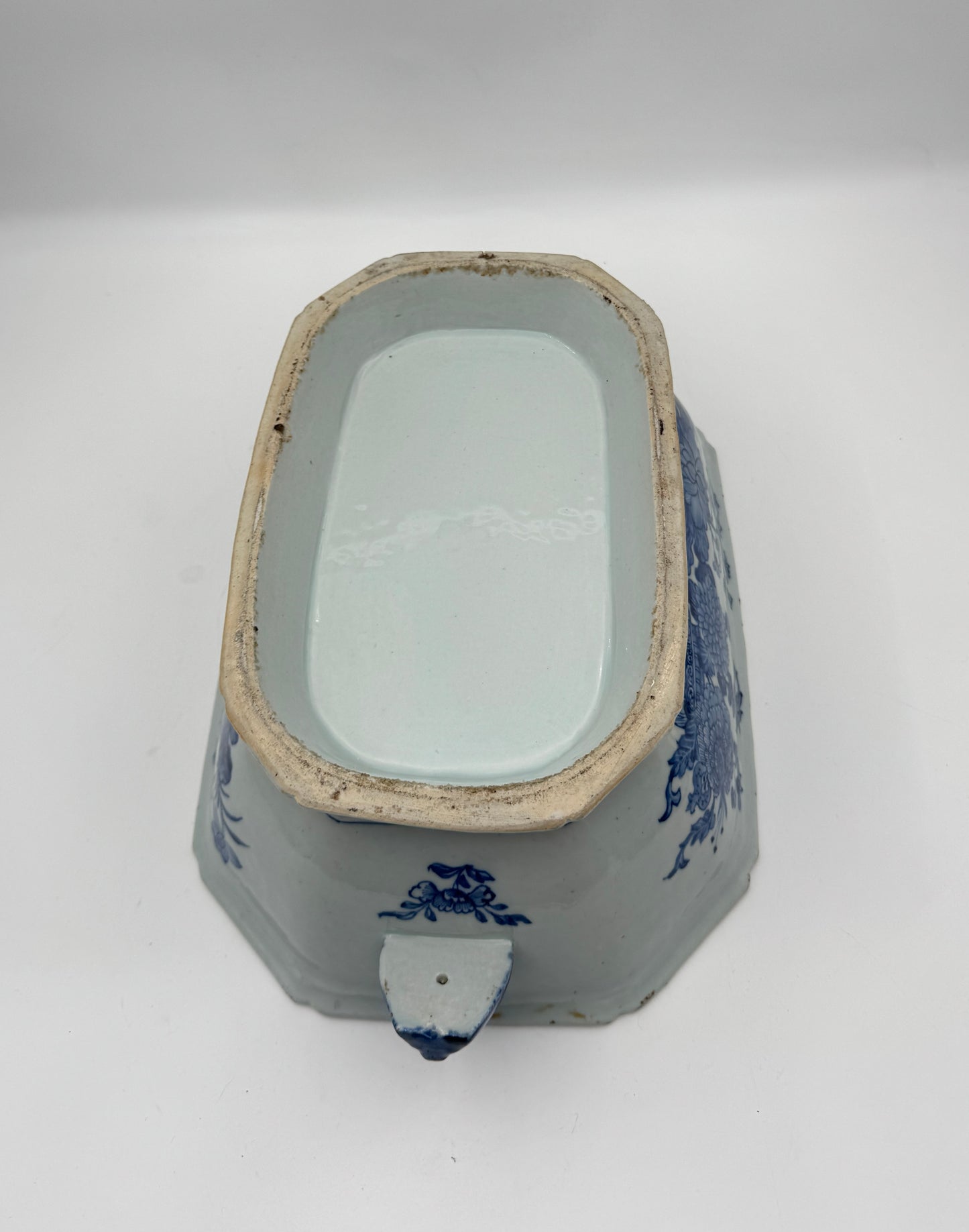 Vintage Chinese Export Blue & White Porcelain Tureen with Lid 19th C.