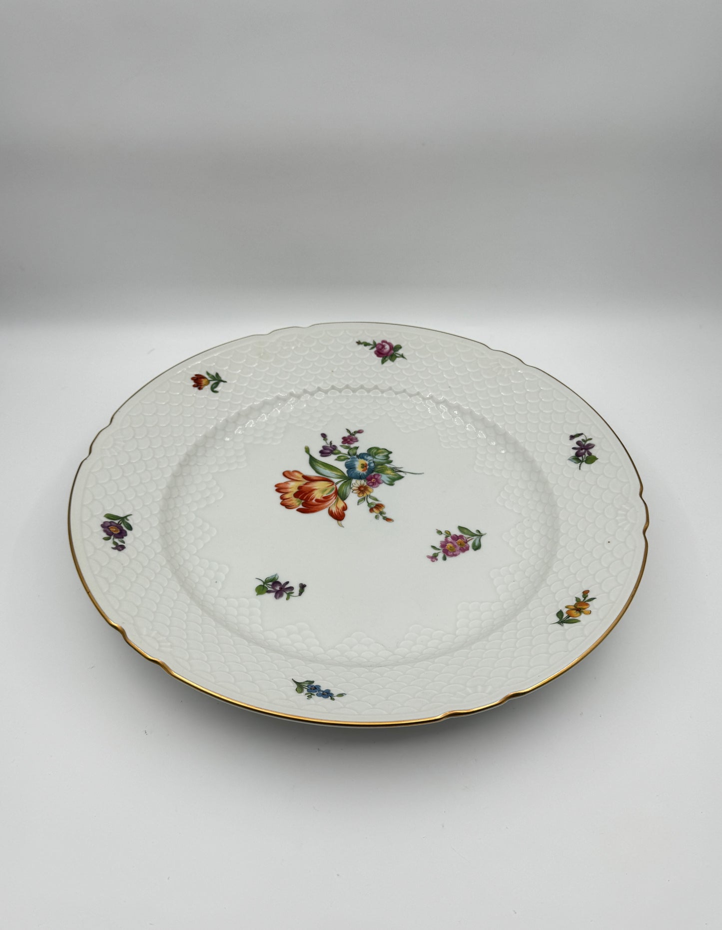 Bing & Grøndahl Royal Copenhagen Chop Plate – 13" “Saxon Flower” Pattern