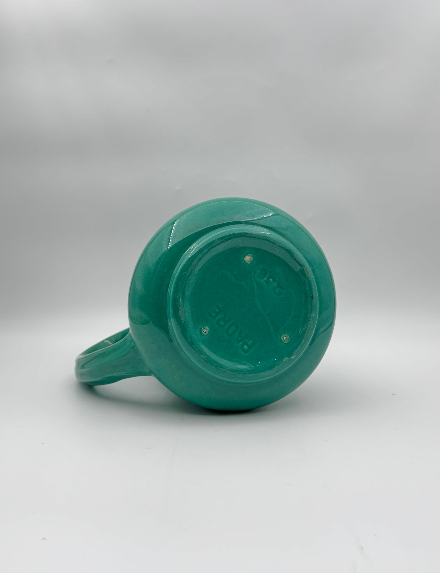 Mid-Century Padre Pottery Ribbed Pitcher – Marked “258” – Glossy Green