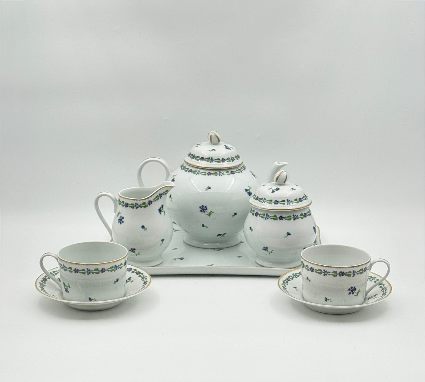 Tiffany & Co. Limoges Tea Set – “Villandry” – 8-Piece – France – 4th Quarter 20th C.