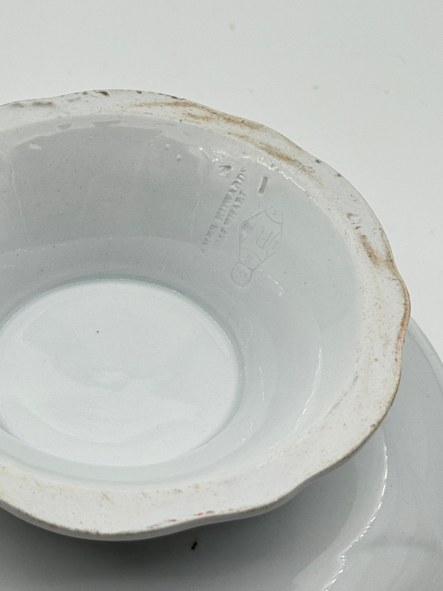 Footed Ironstone Bowl with Handles