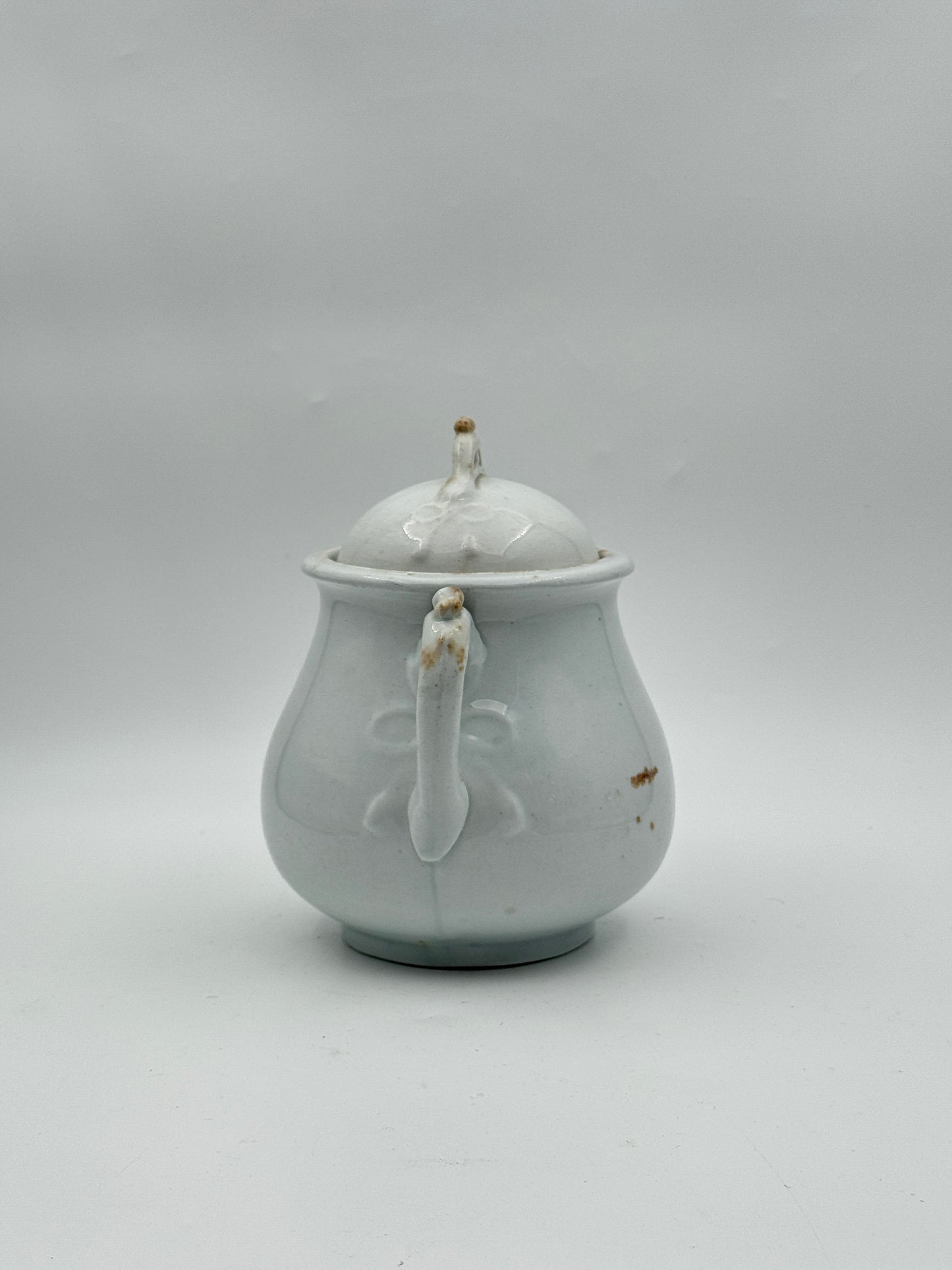 Royal Patent Ironstone Sugar Bowl – Burgess & Goddard – Double Handle with Bow Detail – England
