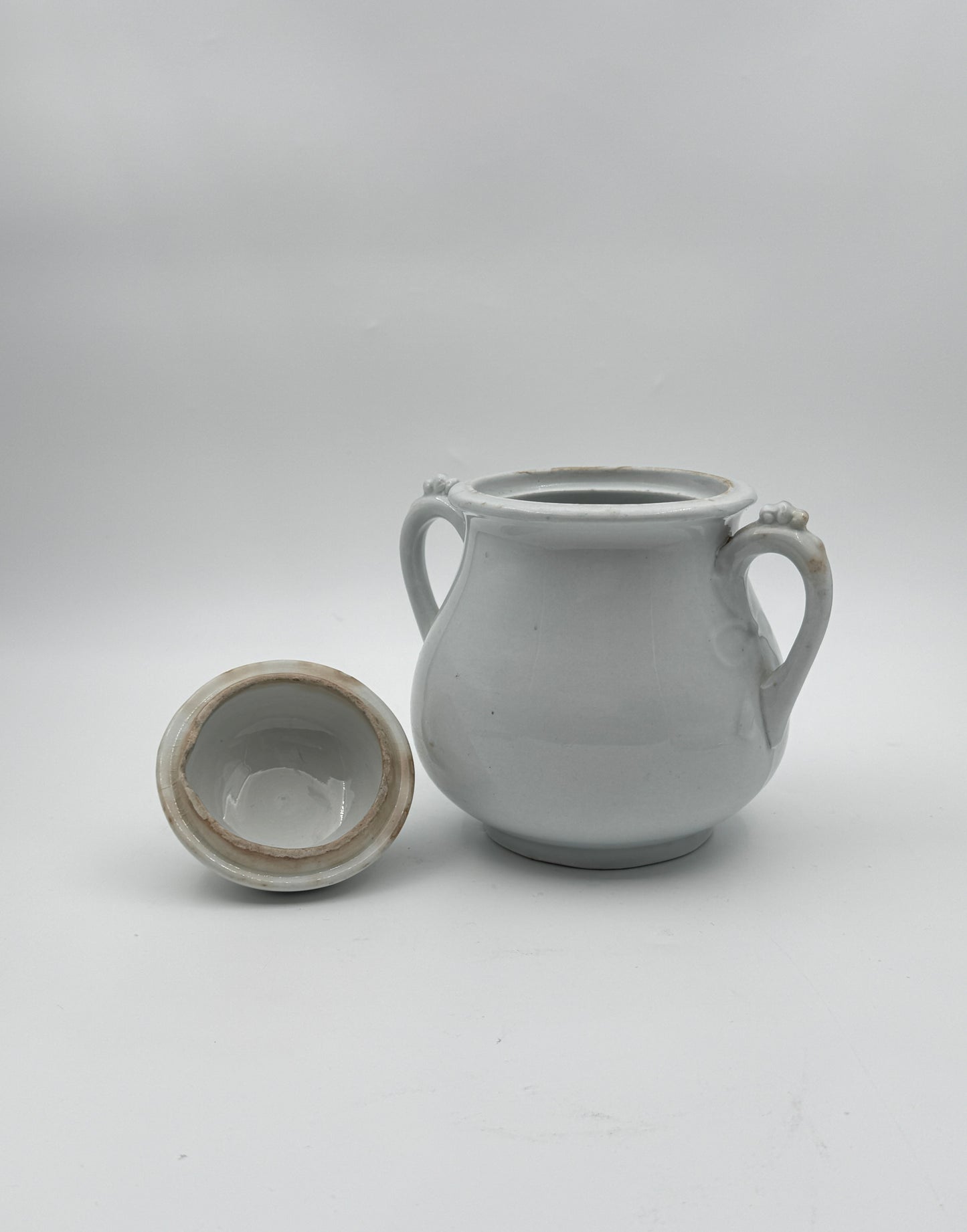 Royal Patent Ironstone Sugar Bowl – Burgess & Goddard – Double Handle with Bow Detail – England