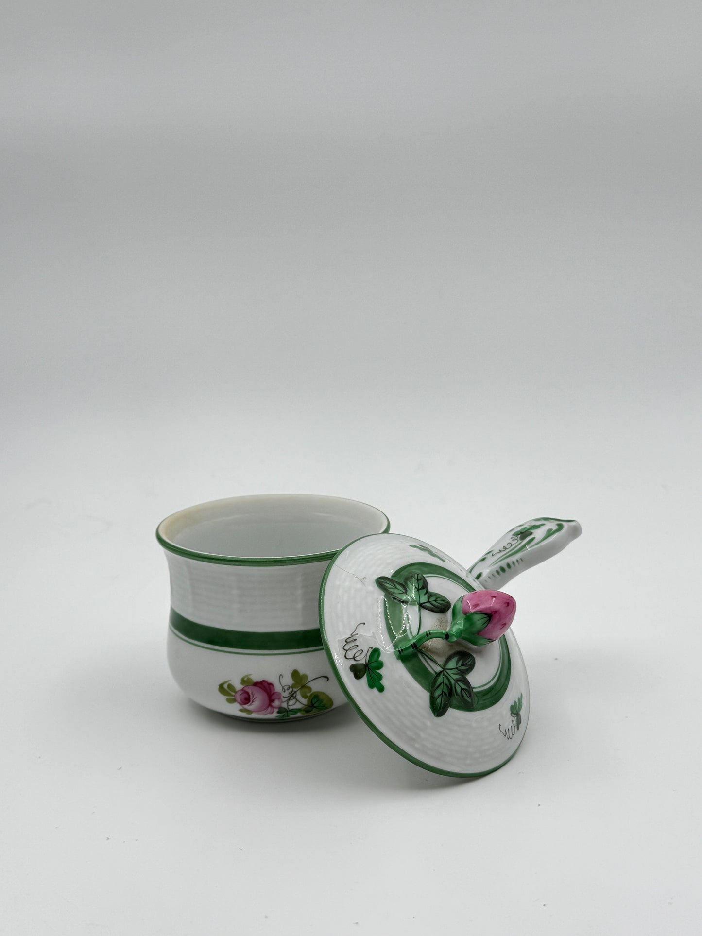 Herend Pot de Crème with Handle – Vienna Rose Design