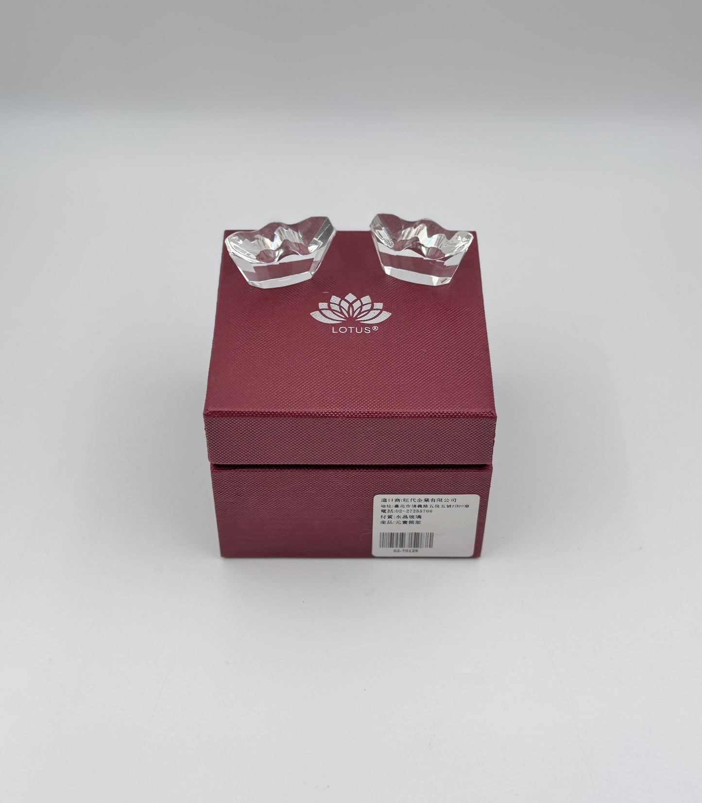 Pair of Crystal Chopstick Holders with Box