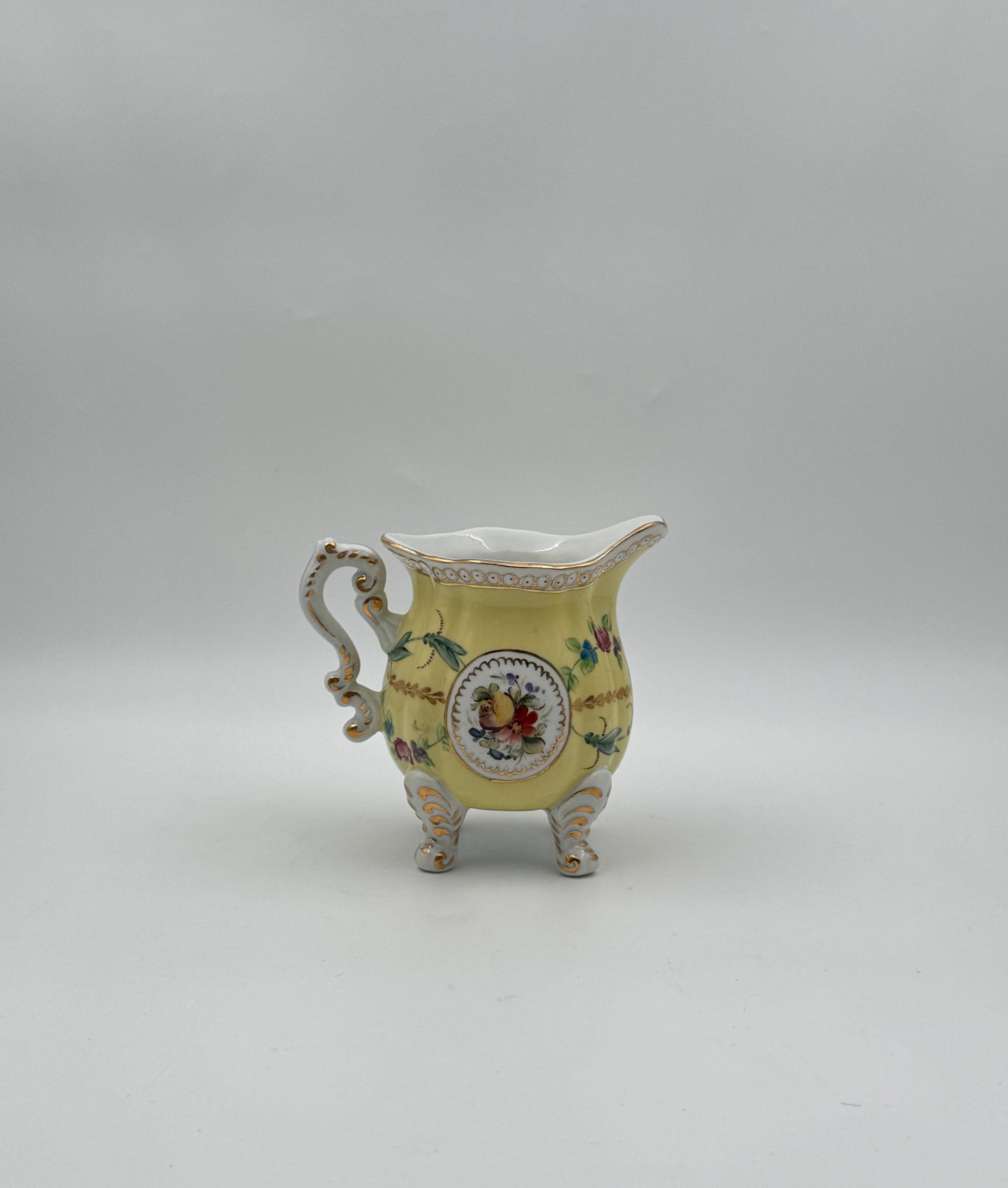 Dresden Porcelain Tea Service – Hand-Painted Floral & Gilt – 8 Pieces with Tray – Germany