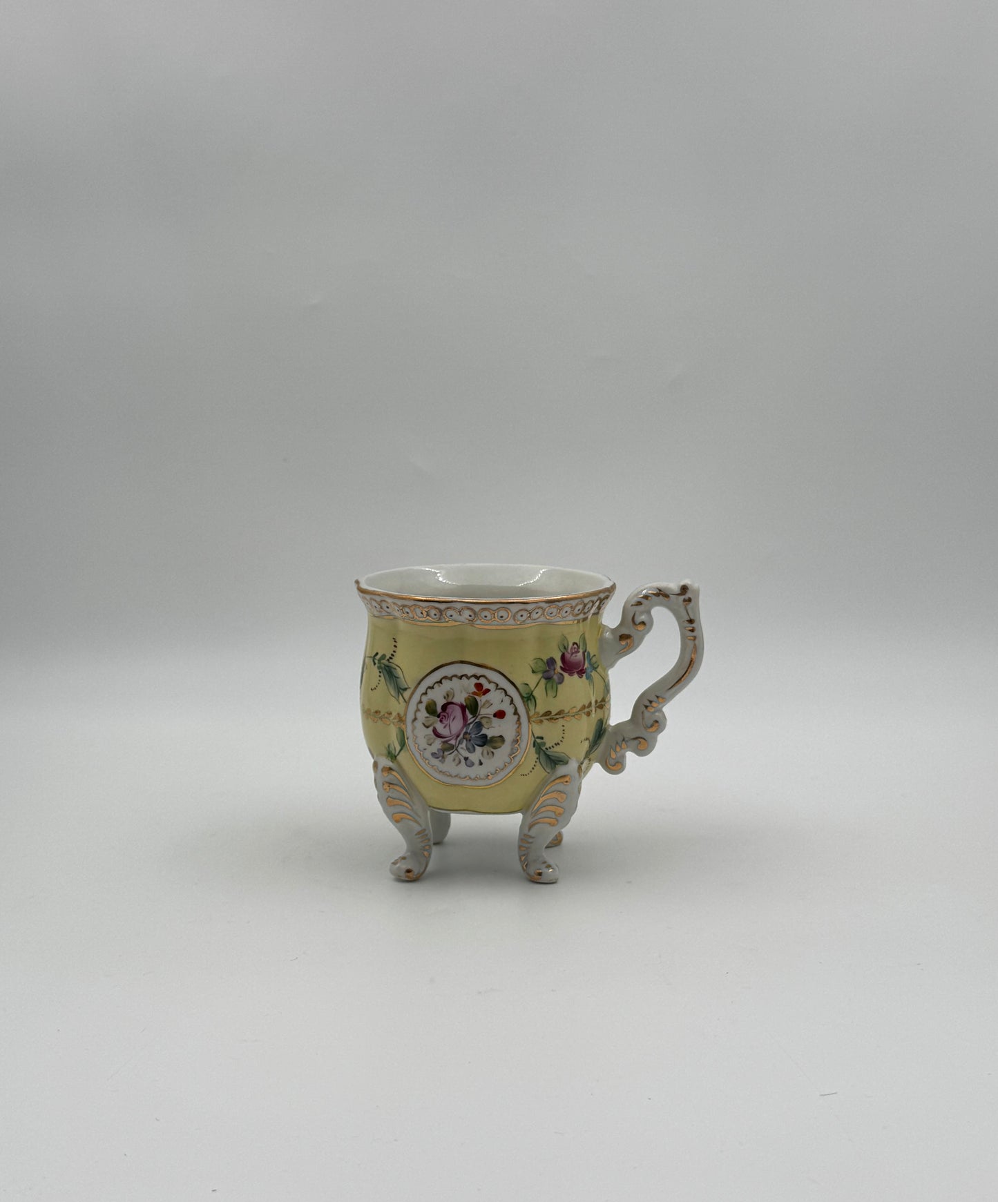 Dresden Porcelain Tea Service – Hand-Painted Floral & Gilt – 8 Pieces with Tray – Germany