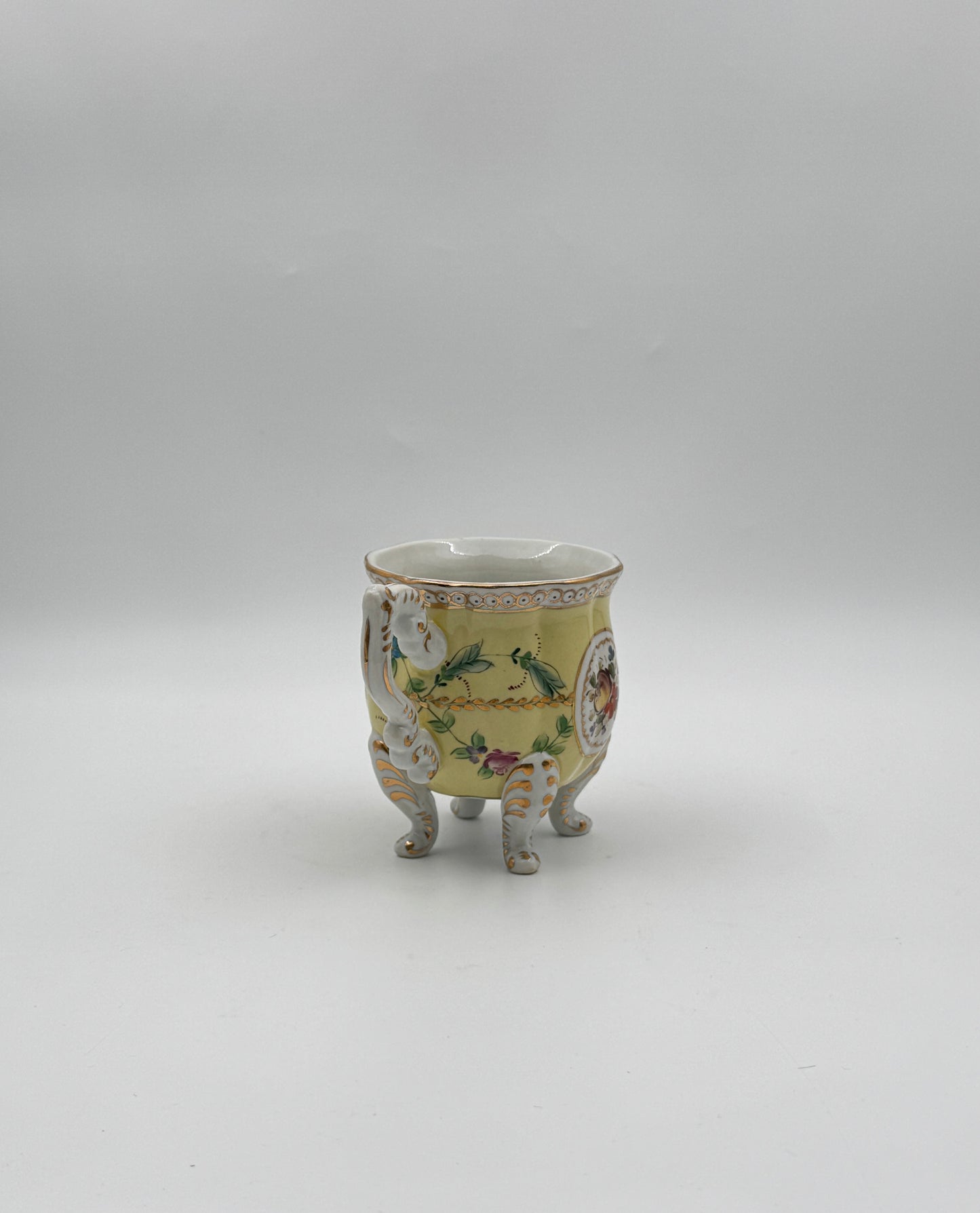 Dresden Porcelain Tea Service – Hand-Painted Floral & Gilt – 8 Pieces with Tray – Germany