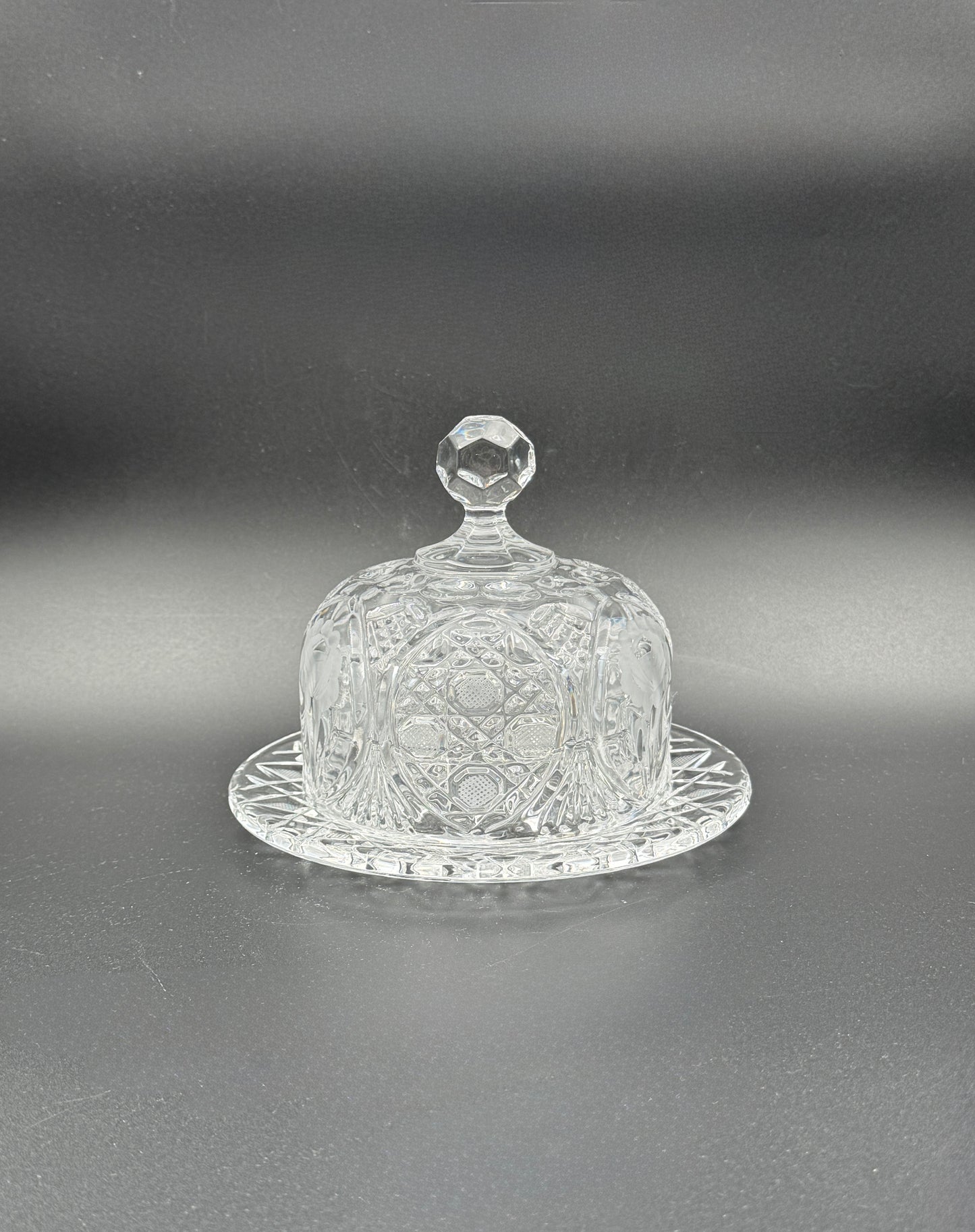Cut Glass Domed Butter Dish
