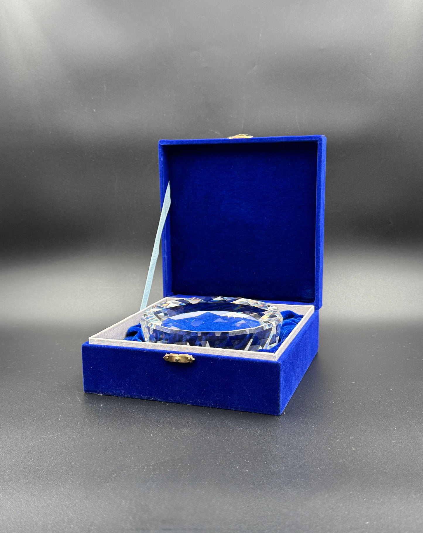Faceted Crystal Display Stand with Box