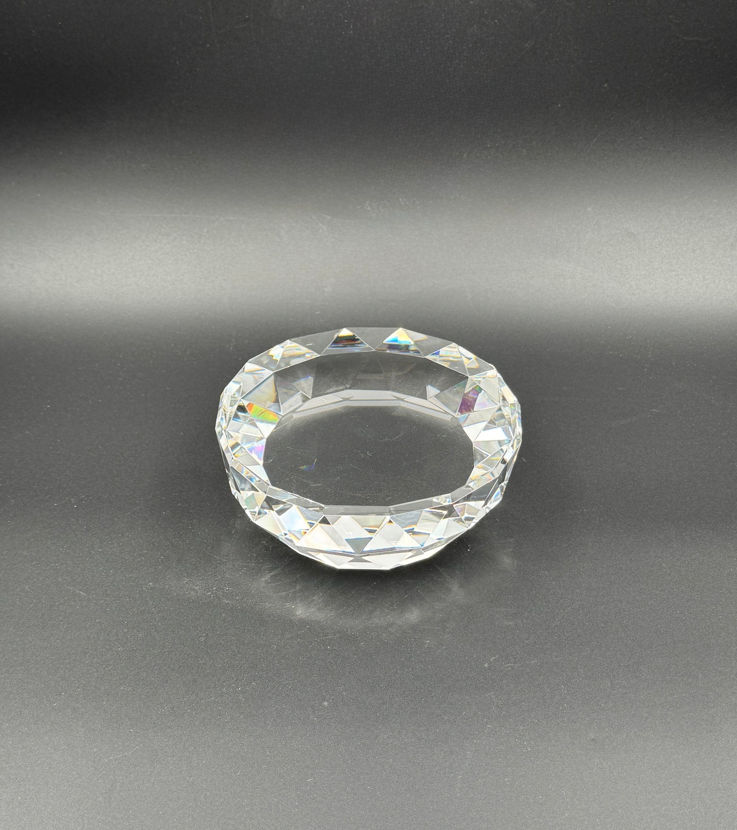 Faceted Crystal Display Stand with Box