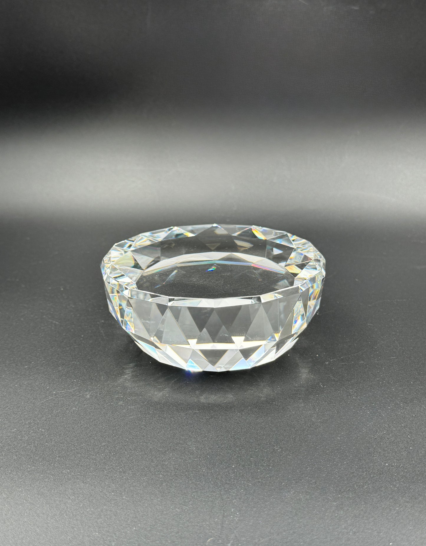 Faceted Crystal Display Stand with Box
