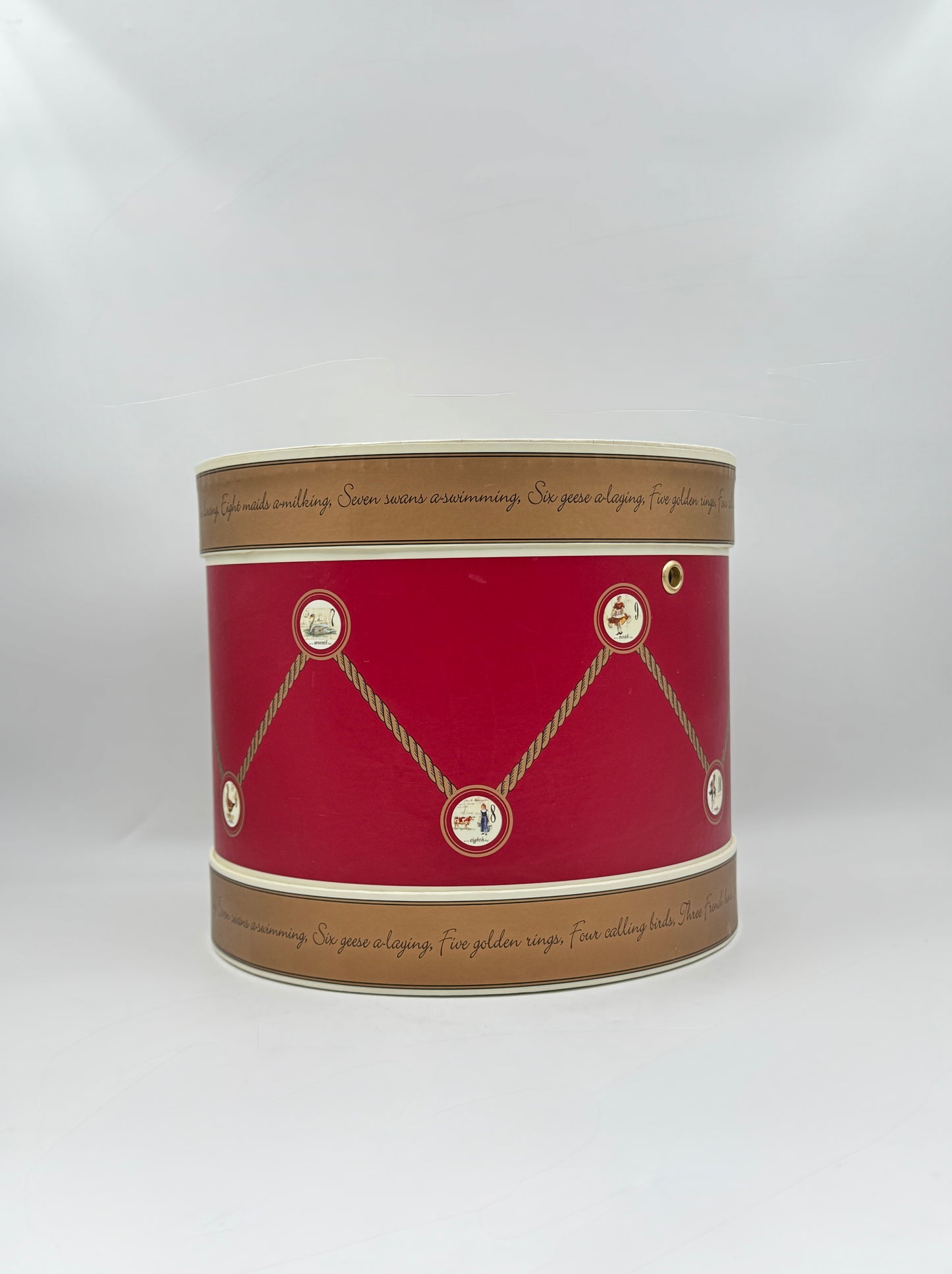 Williams Sonoma 12 Days of Christmas 12 Salad Plates in Drum Box Gifts