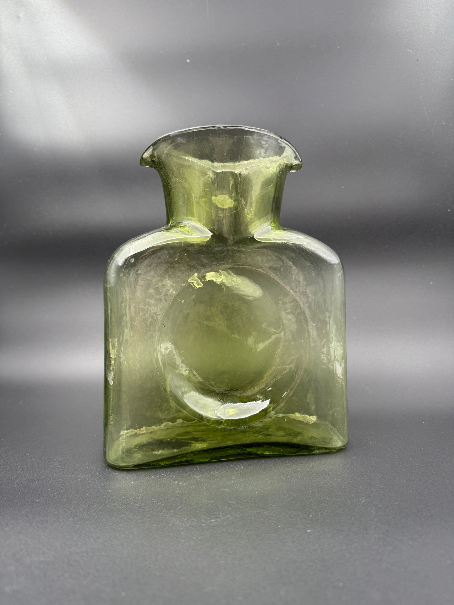 Blenko Green Glass Water Bottle – Signed 2002