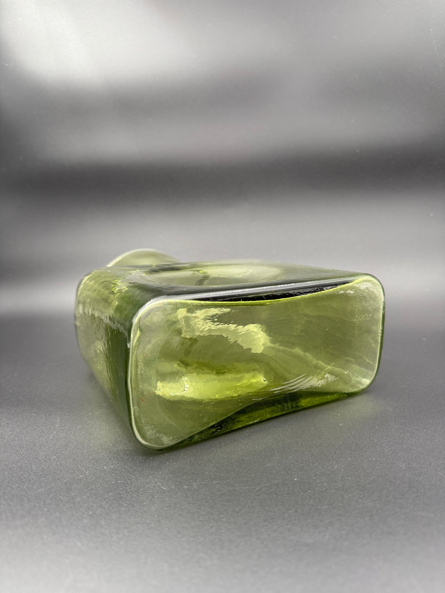Blenko Green Glass Water Bottle – Signed 2002