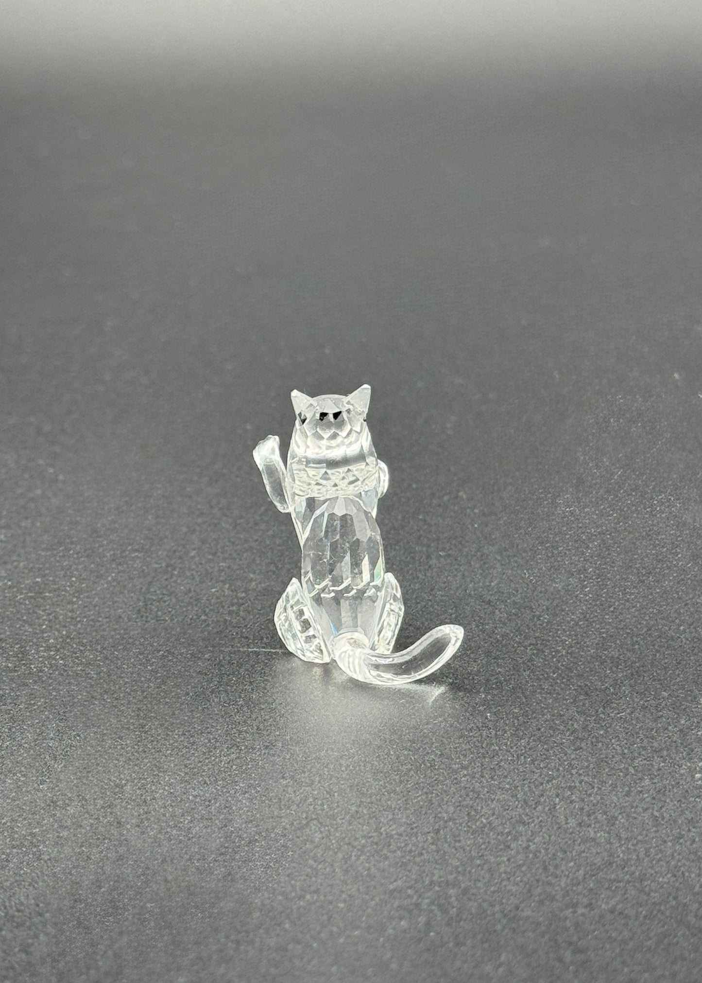Swarovski Mini Crystal Cat Figurine – Faceted Clear Glass