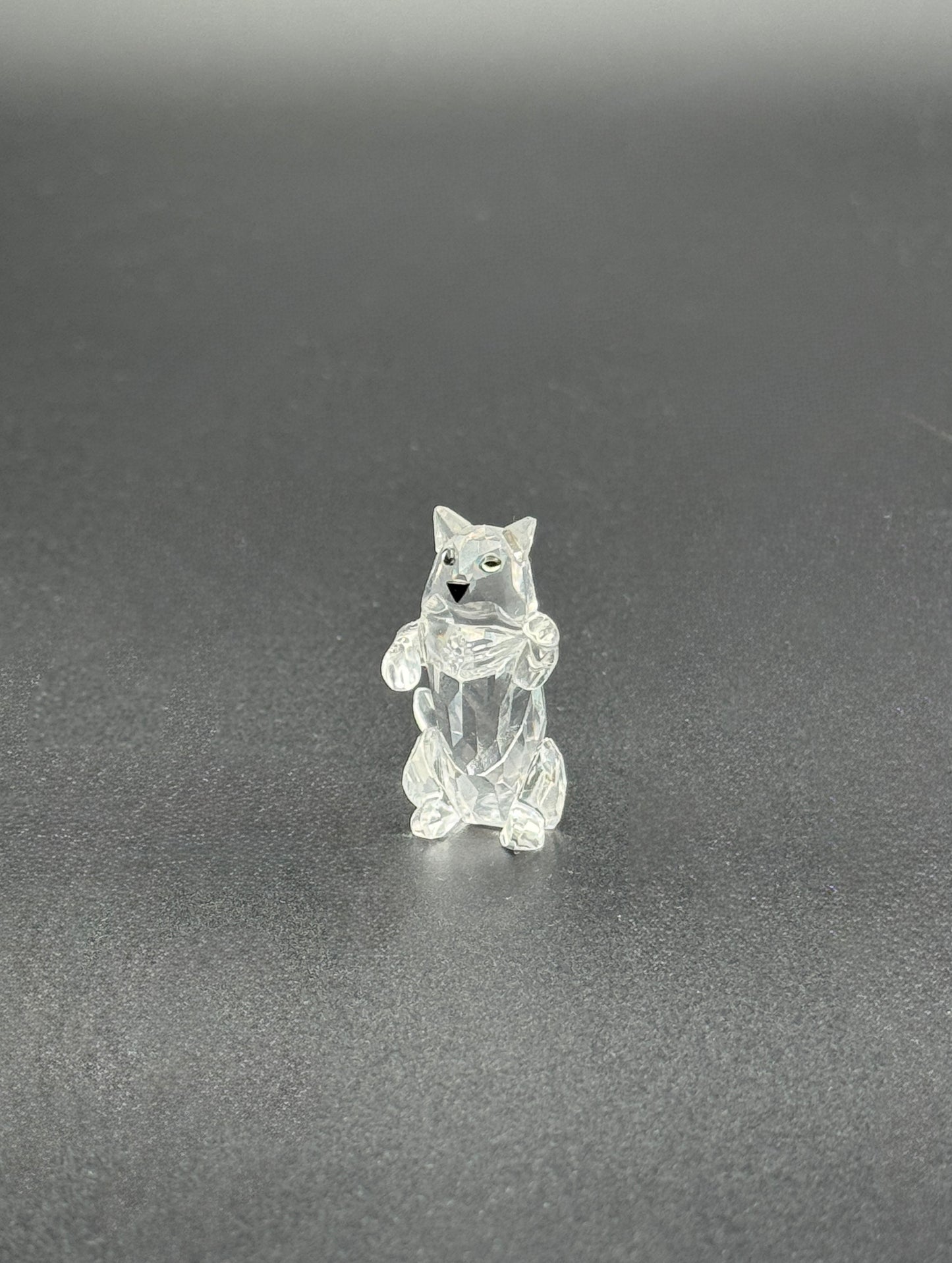 Swarovski Mini Crystal Cat Figurine – Faceted Clear Glass