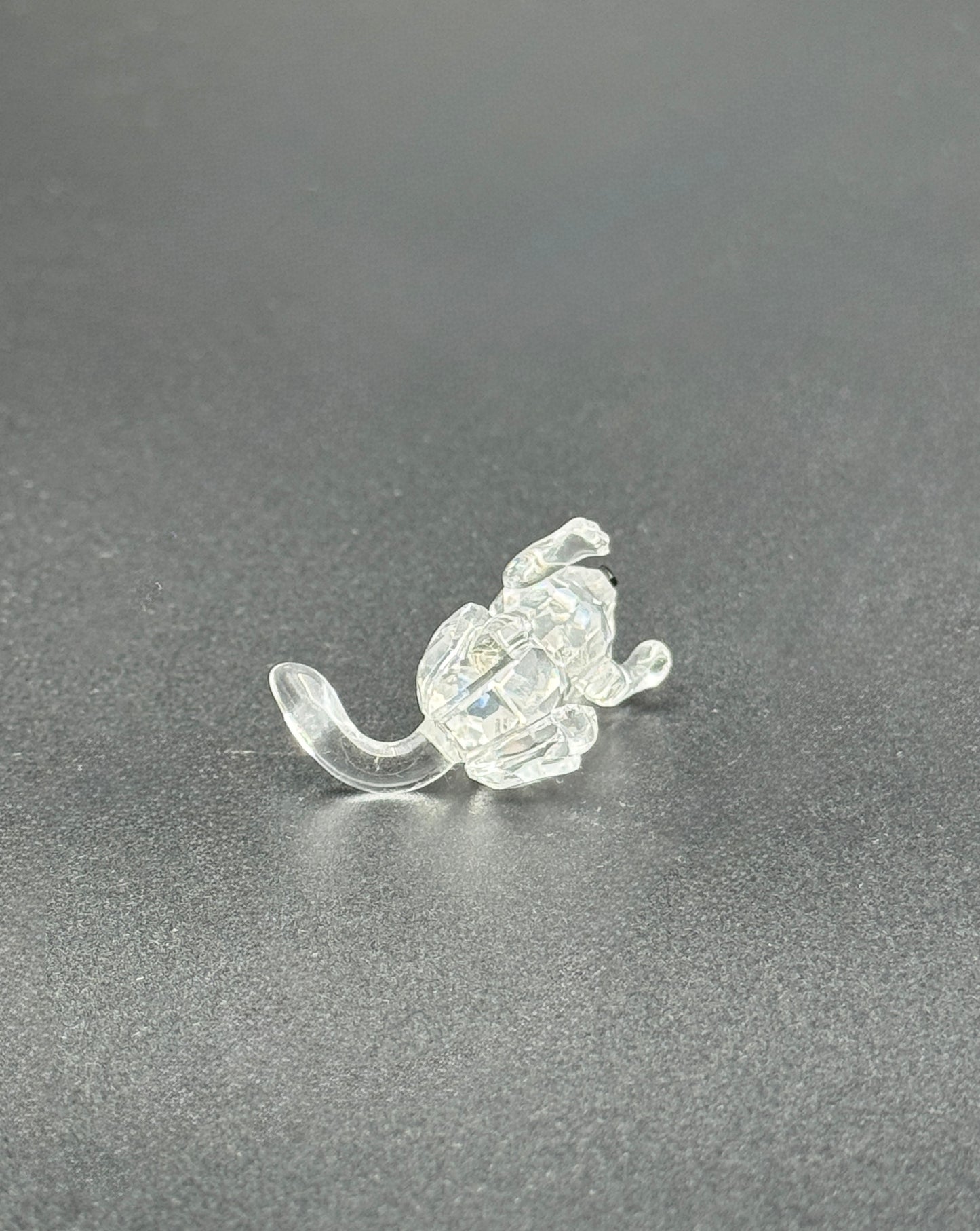 Swarovski Mini Crystal Cat Figurine – Faceted Clear Glass