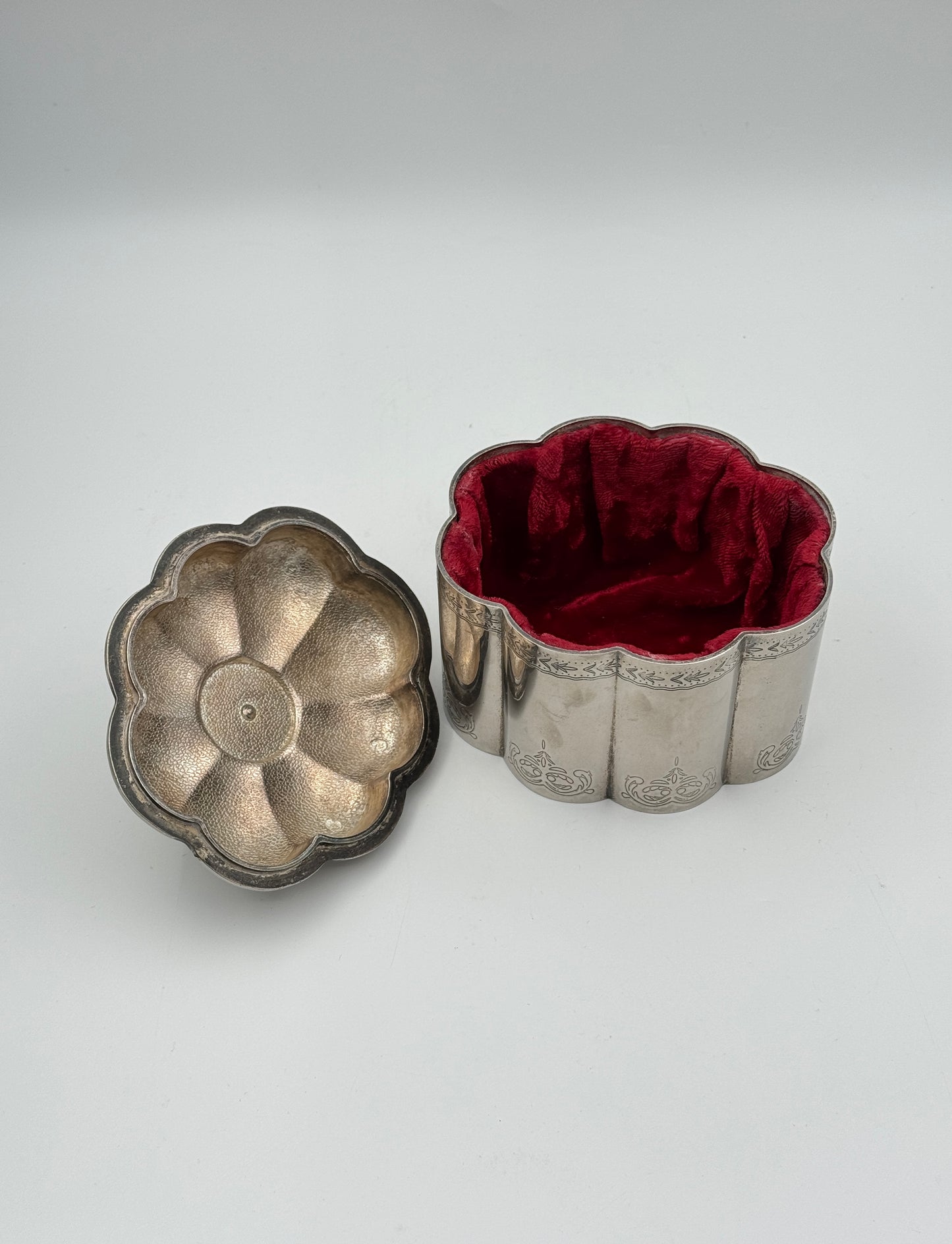 Godinger Silverplate Box with Lid & Red Velvet Interior