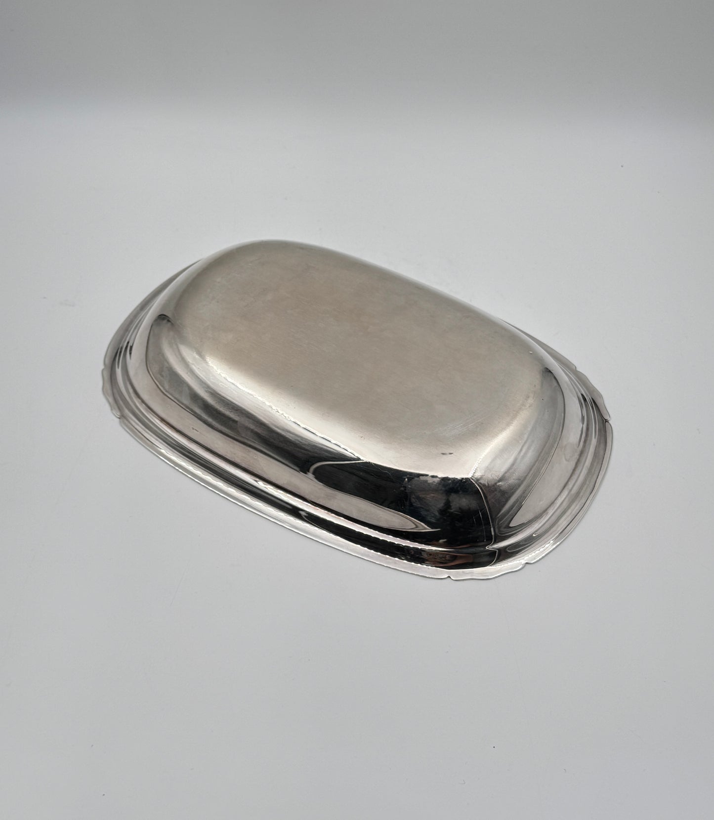 Silverplate Rectangular Covered Serving Dish with Side Handles