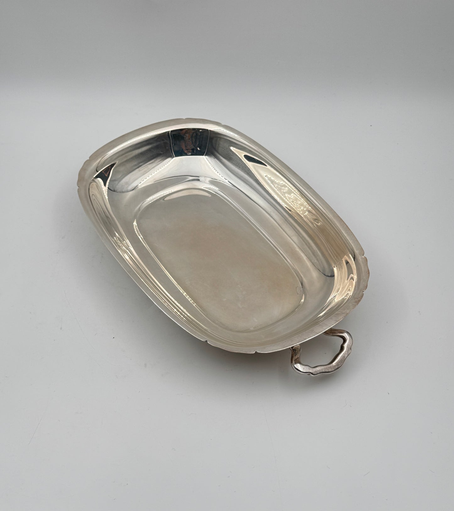 Silverplate Rectangular Covered Serving Dish with Side Handles