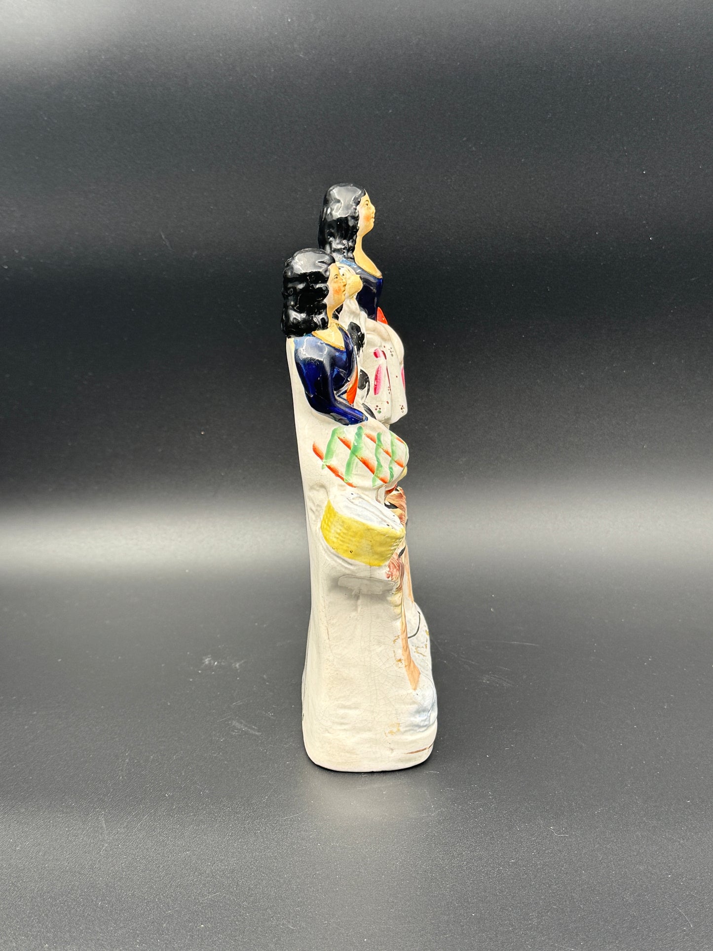 Victorian Staffordshire Figurine – Scottish Couple with Dog & Fishing Pole